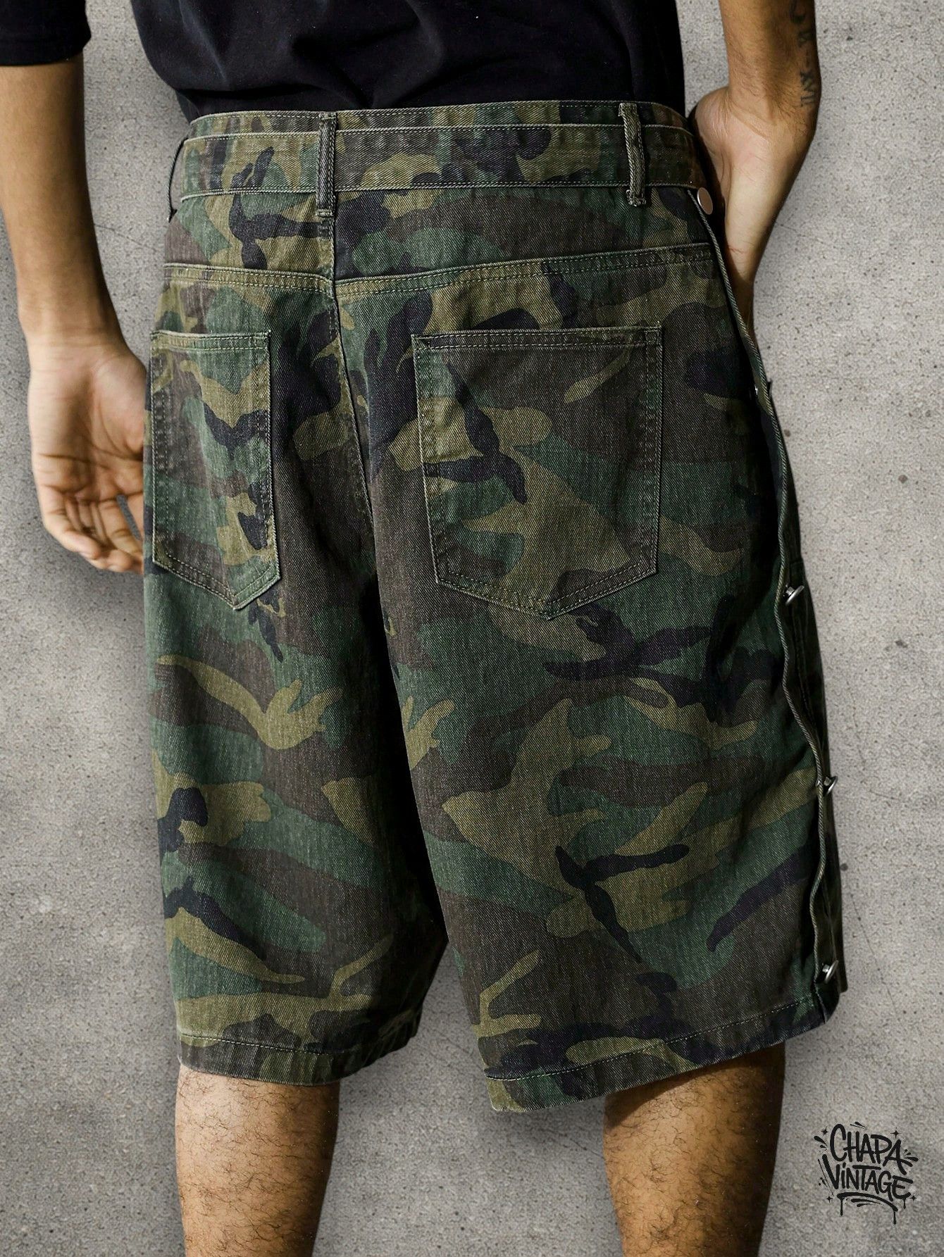 Japanese Brand Cargo camo denim shorts Size US 32 / EU 48 - 3 Thumbnail