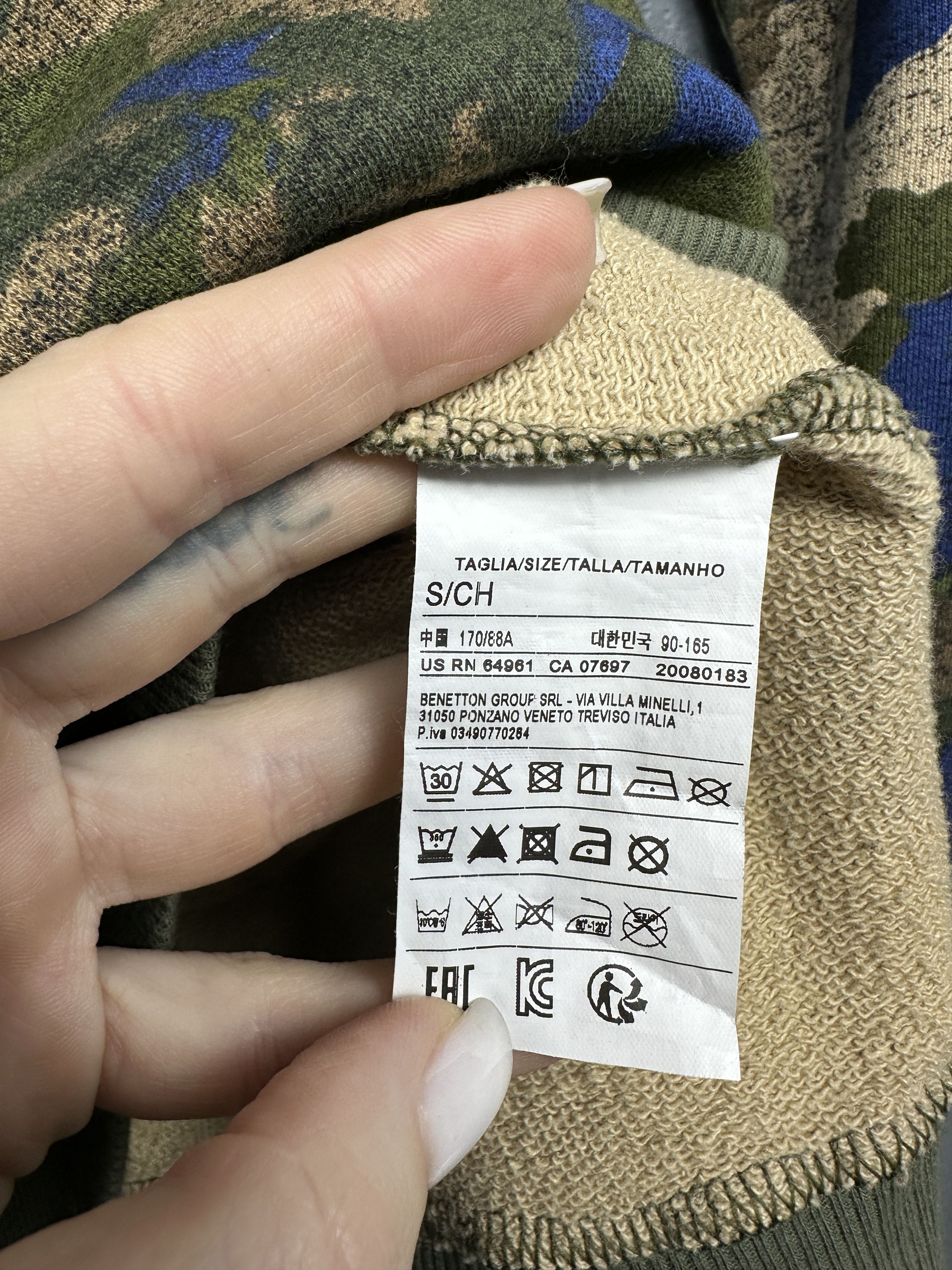 United Colors Of Benetton United Colors Of Benetton Mens Camo Sweatshirt Size US S / EU 44-46 / 1 - 4 Thumbnail
