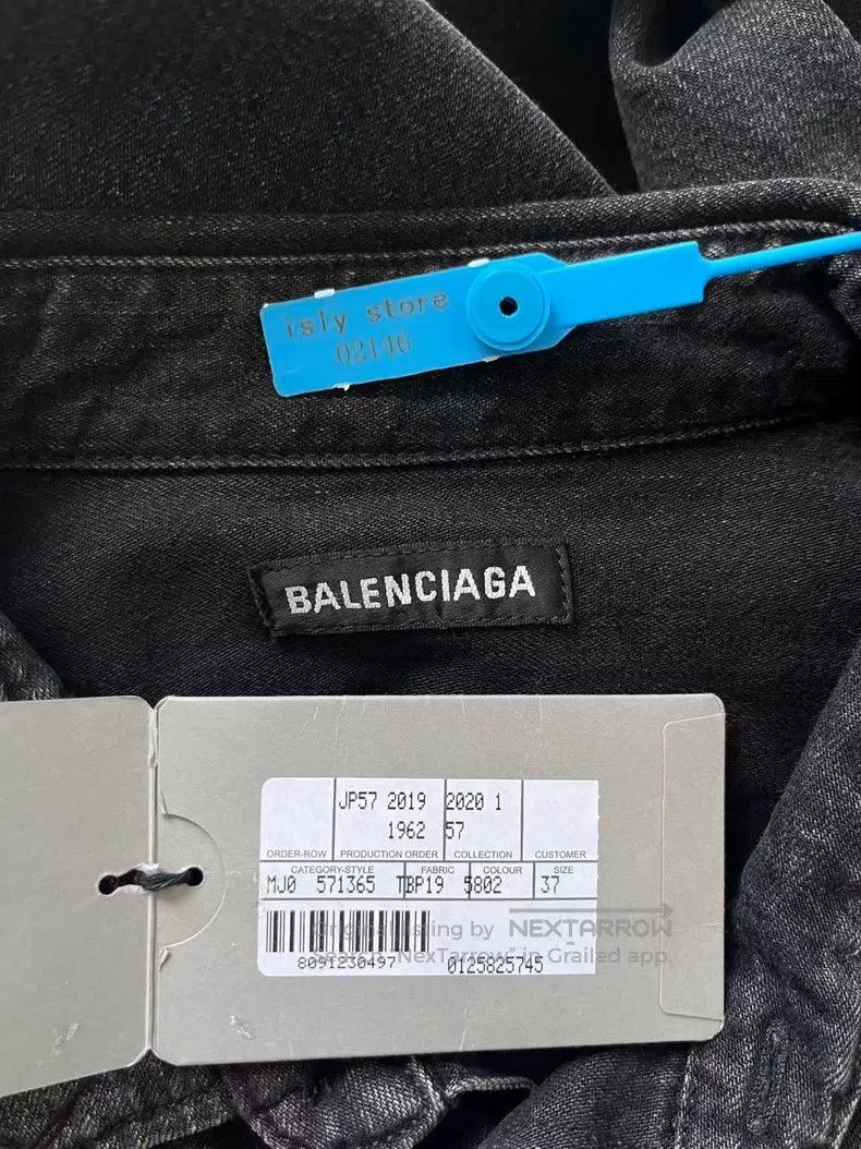 Balenciaga Balenciaga size 37 Back Red Letter Logo Denim Long Sleeve Size US S / EU 44-46 / 1 - 5 Thumbnail