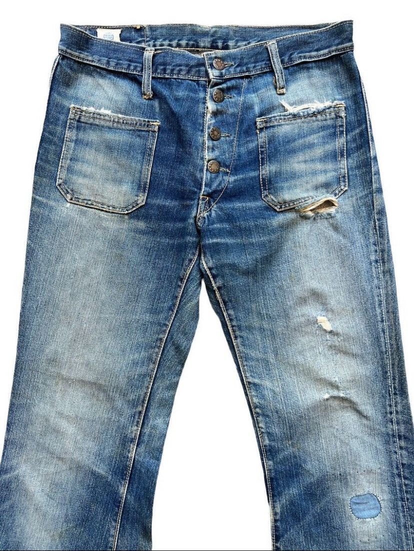 Vintage Cone Deestone Denim Flare Boot Cut Bush Pants Denim 30x29 Size 30" / US 8 / IT 44 - 4 Thumbnail