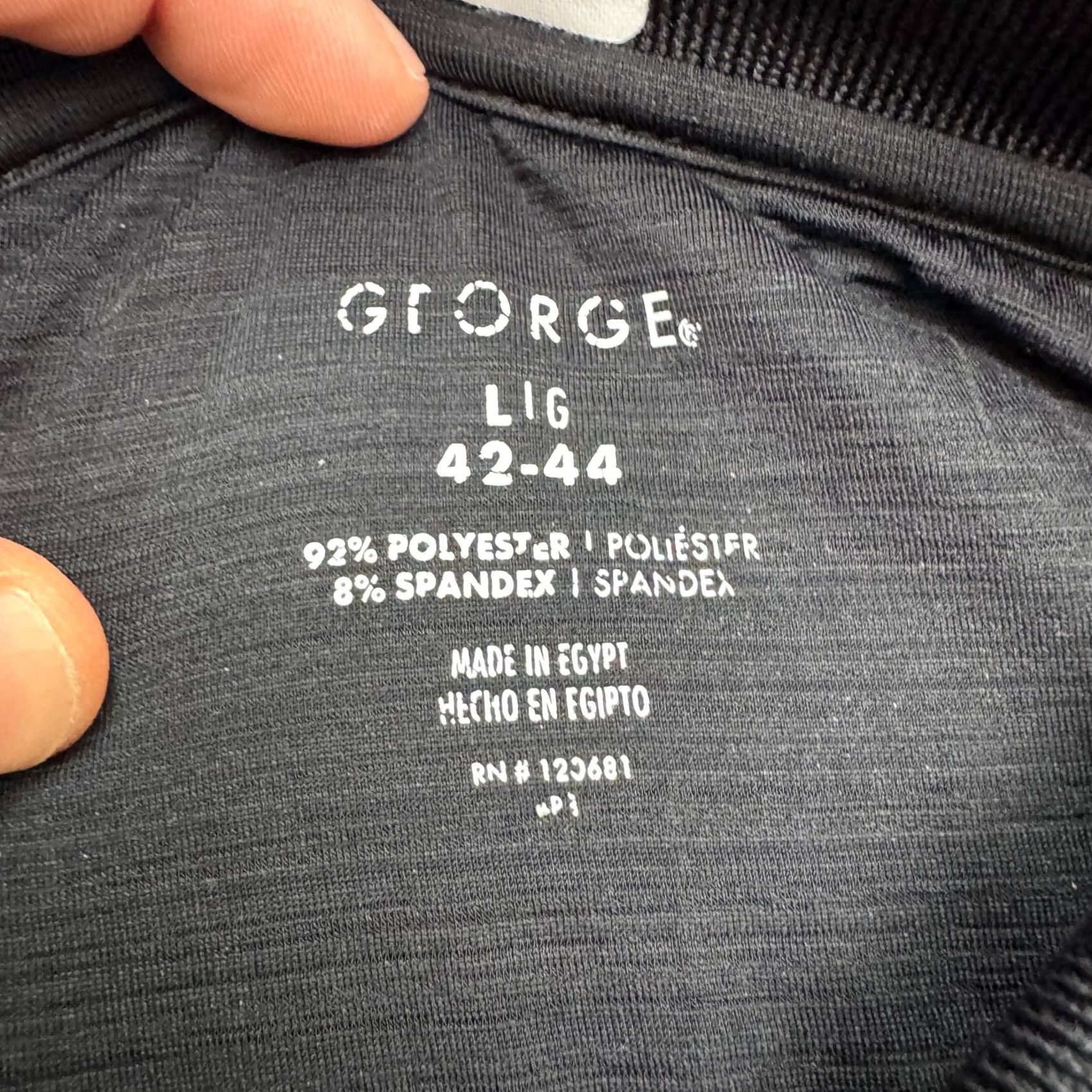 George George Polo Shirt Mens Large Black Short Sleeve Performance Golf Stretch Satin? Size US L / EU 52-54 / 3 - 3 Thumbnail