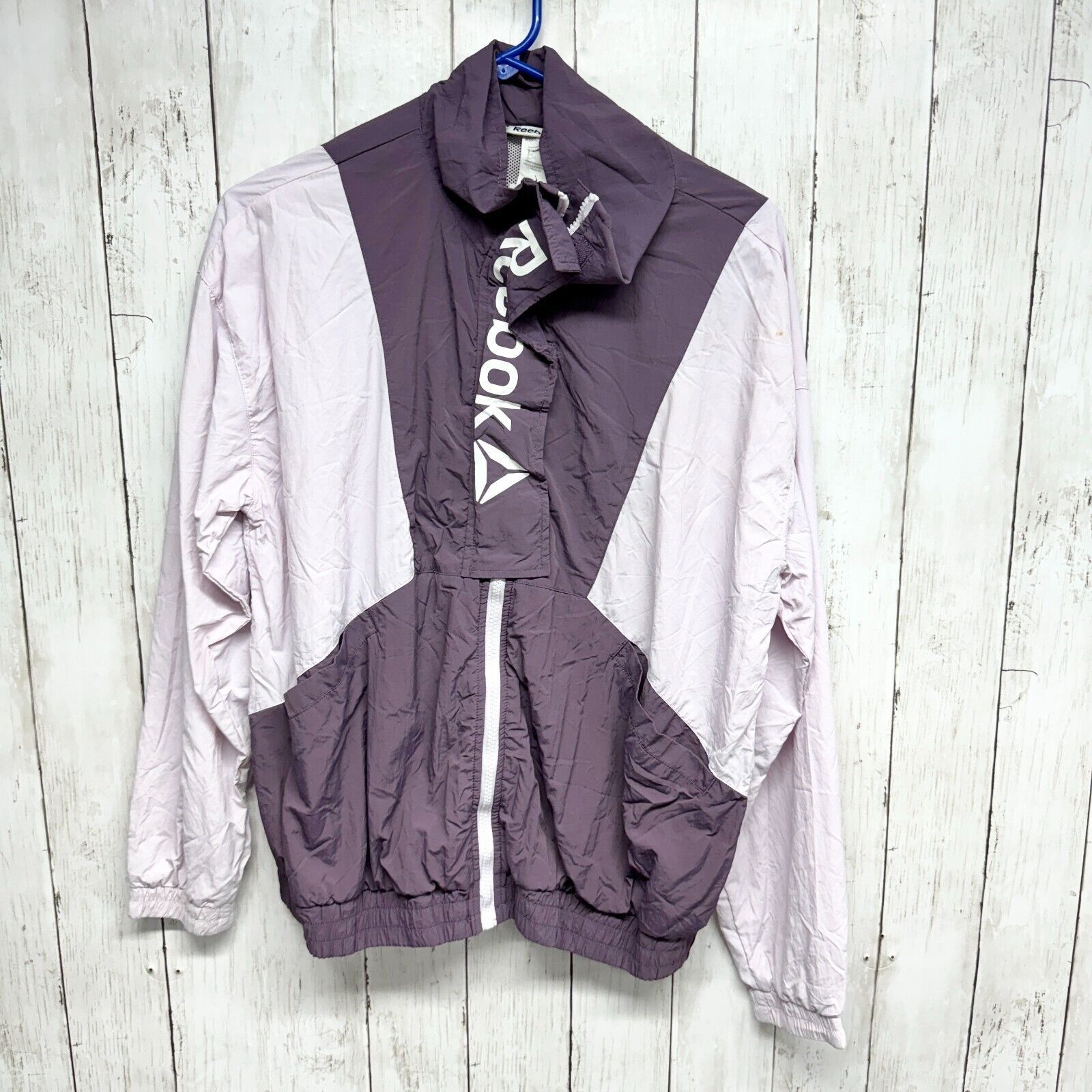 Reebok Reebok Jacket M Purple Zip Up Windbreaker Hooded Rain Jacket Size M / US 6-8 / IT 42-44 - 1 Thumbnail