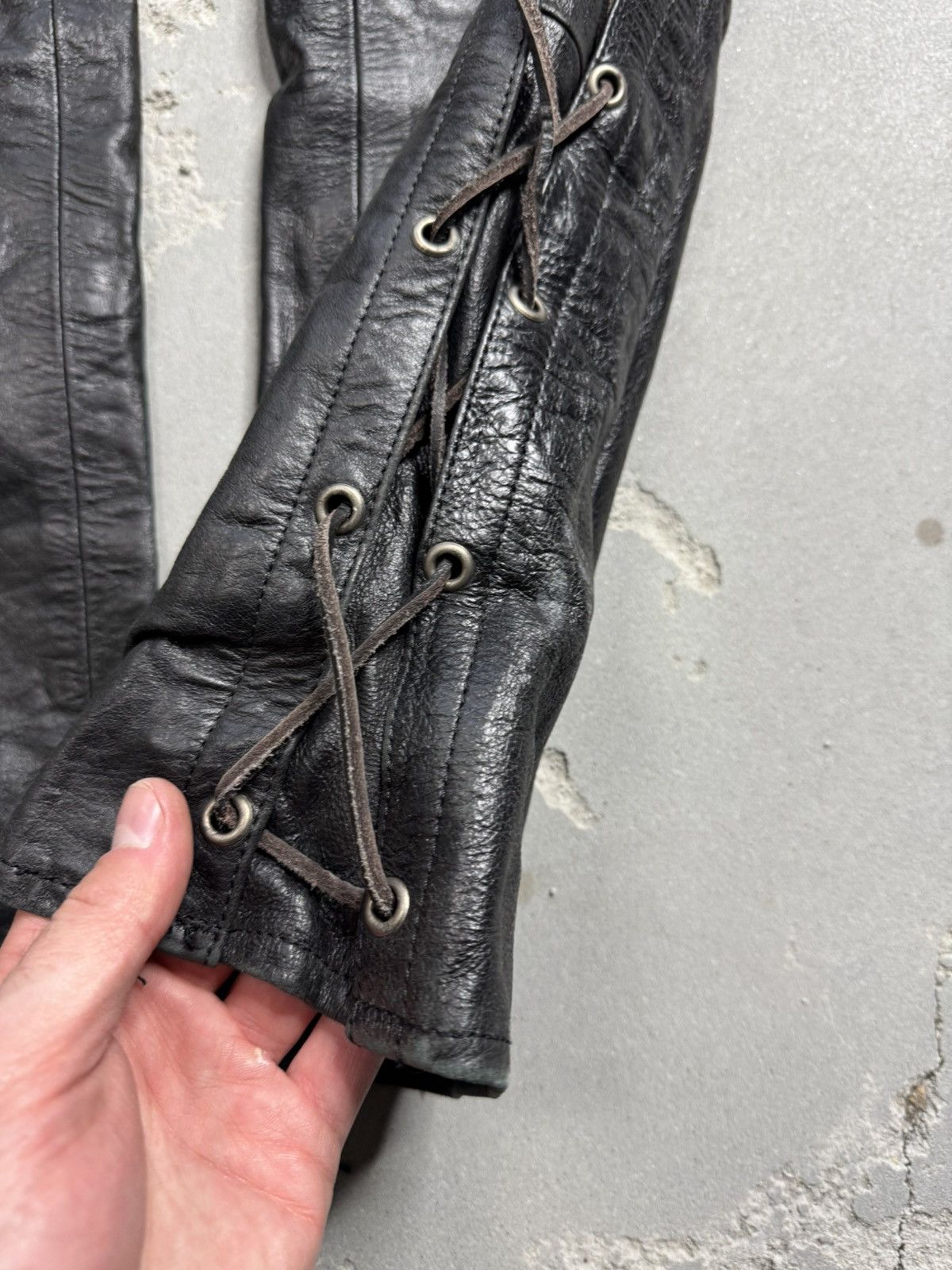 Japanese Brand Vintage Leather Pants Japan Hype Travis Scott Y2K Style Size US 38 / EU 54 - 5 Thumbnail