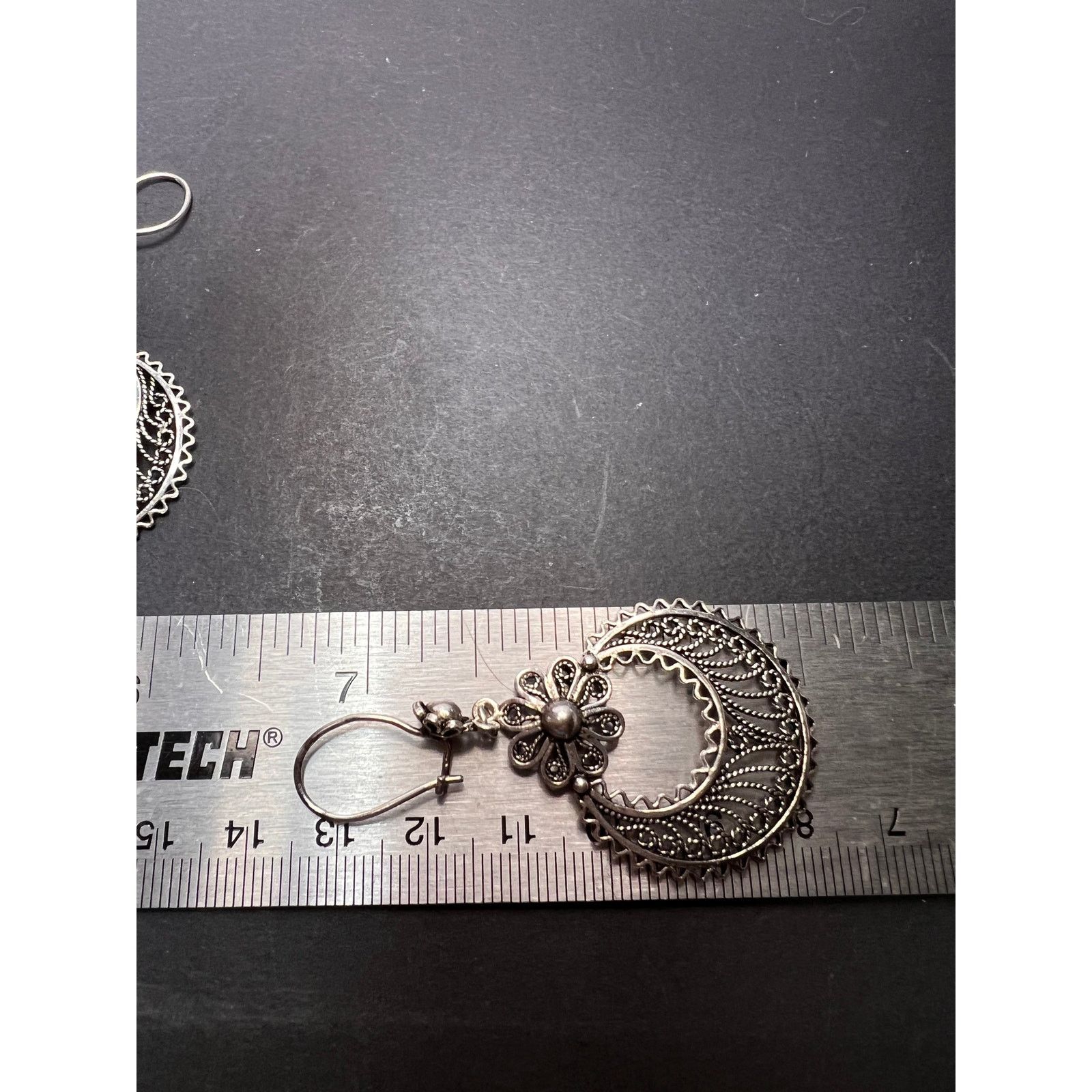 Other Turkish sterling filigree disc dangle drop hook earrings Size ONE SIZE - 5 Thumbnail