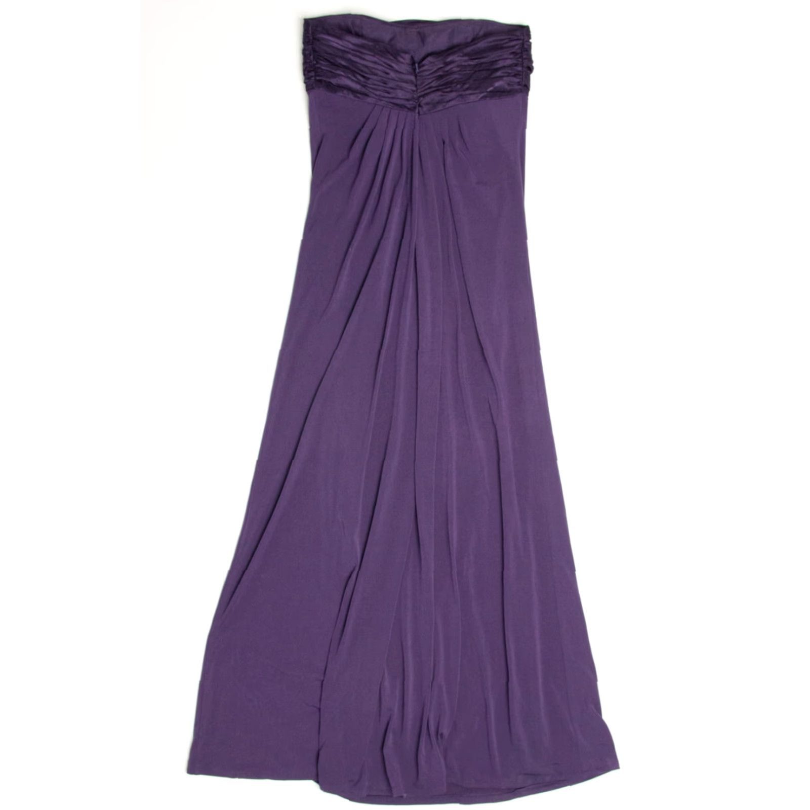 Vintage VINTAGE David's Bridal Purple Ruched Strapless Prom Dress Small Dress Mens? Size S / US 4 / IT 40 - 2 Thumbnail