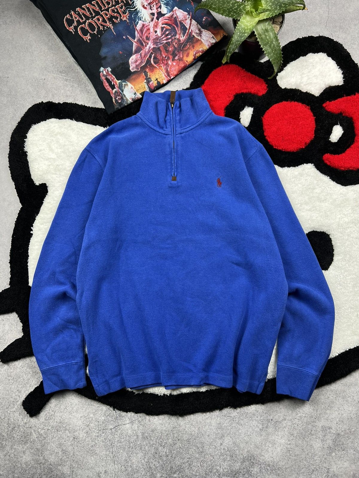 Ralph Lauren Vintage Polo Ralph Lauren Old Money Oversized 1/4 Sweatshirt Size US S / EU 44-46 / 1 - 1 Thumbnail