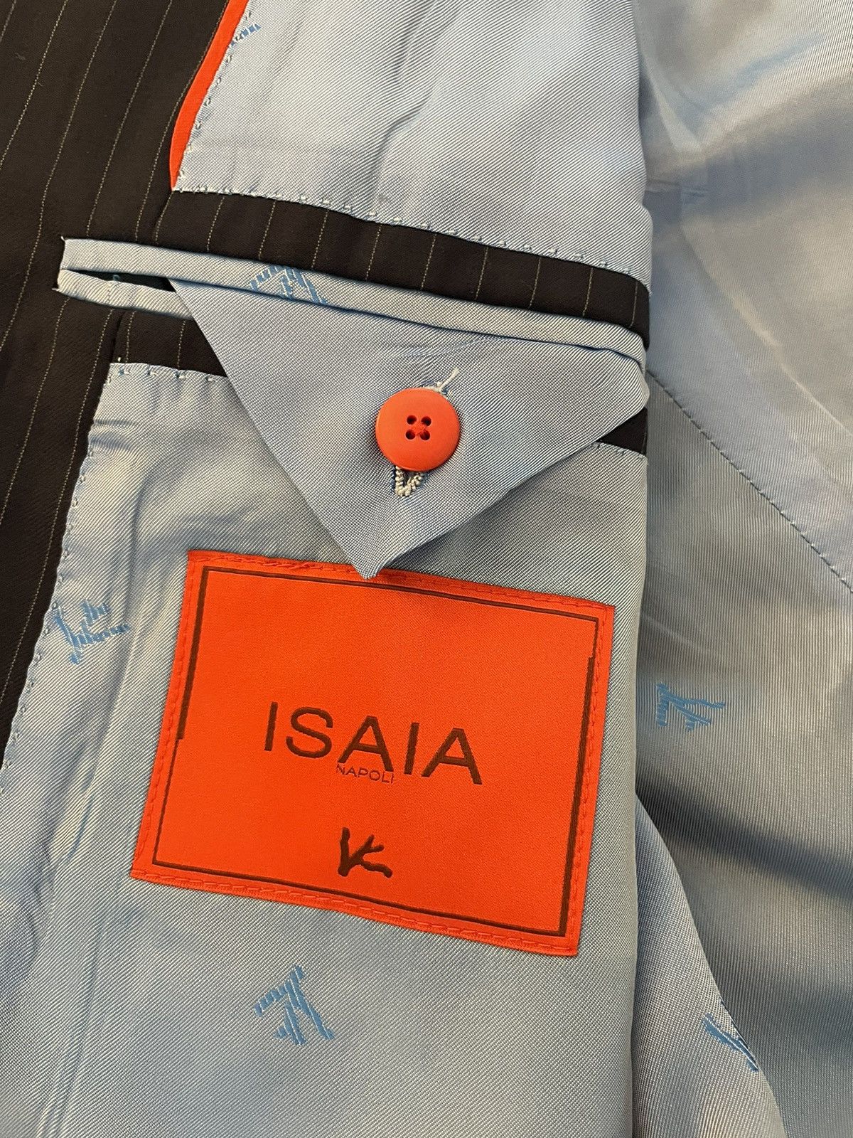 Isaia Base S Super 130’s Pinstripe Suit Jacket Size 42R - 5 Thumbnail