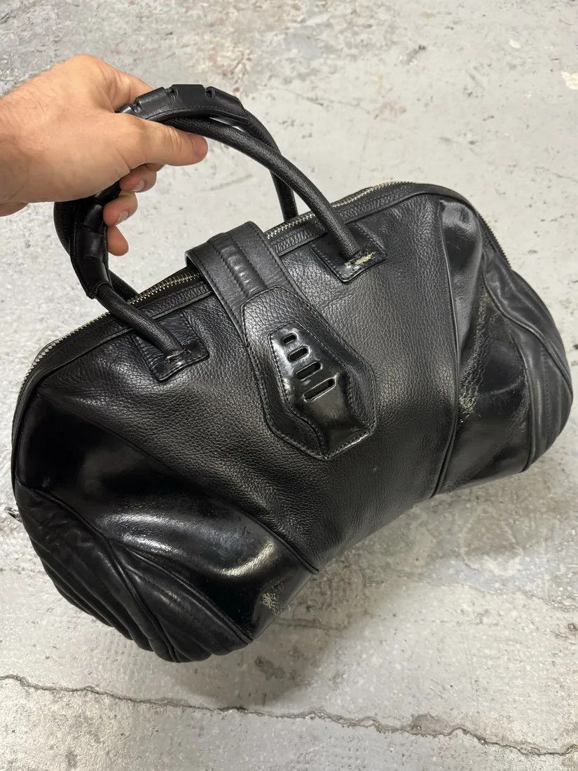 Jean Paul Gaultier × Vintage 2000s Jean Paul Gaultier Ballistic Black Reinforced Leather Handle Bag Size ONE SIZE - 1 Thumbnail