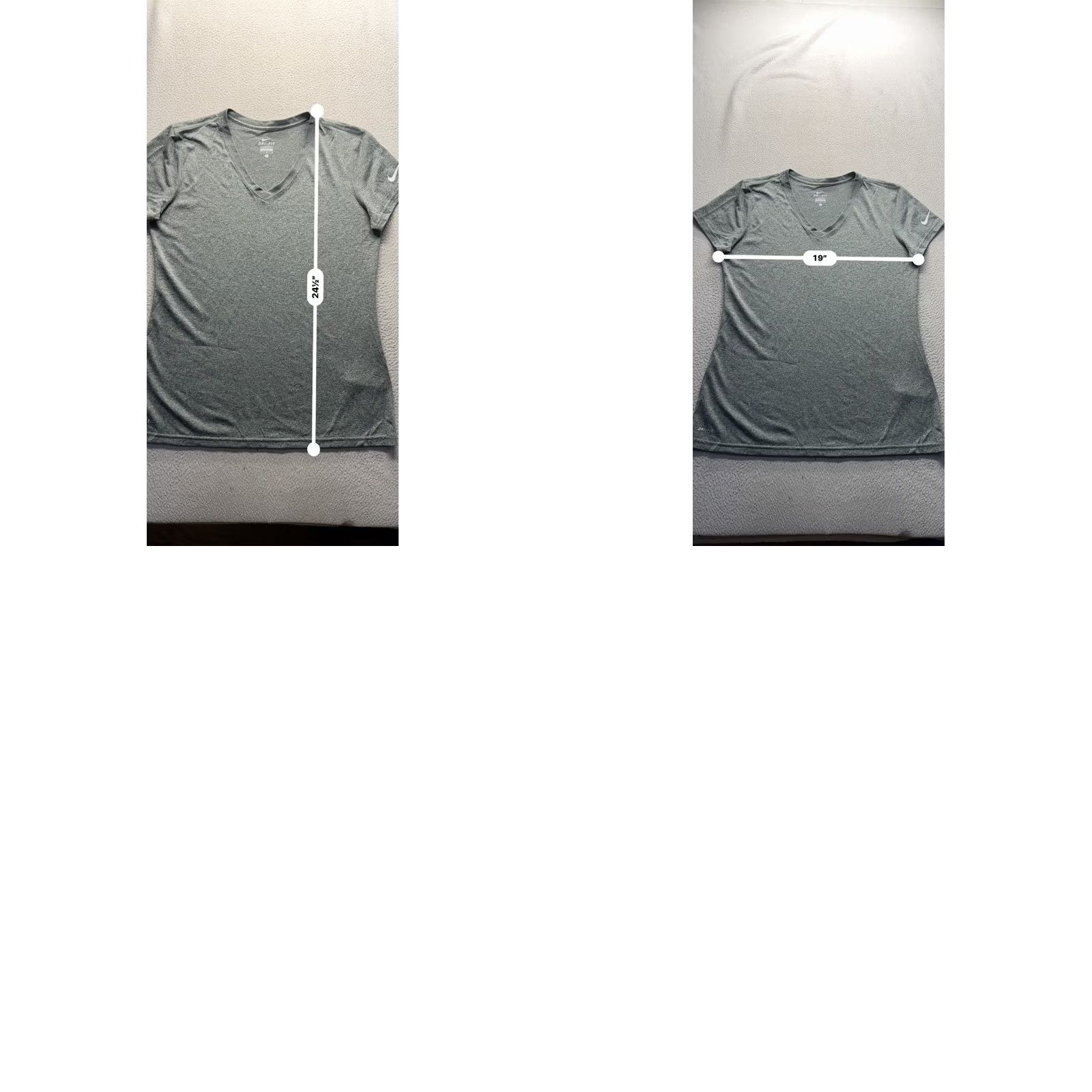 Nike Nike Dri-FIT V-Neck Short Sleeve Athletic Shirt L Mens Gray Heathered Size US L / EU 52-54 / 3 - 8 Thumbnail