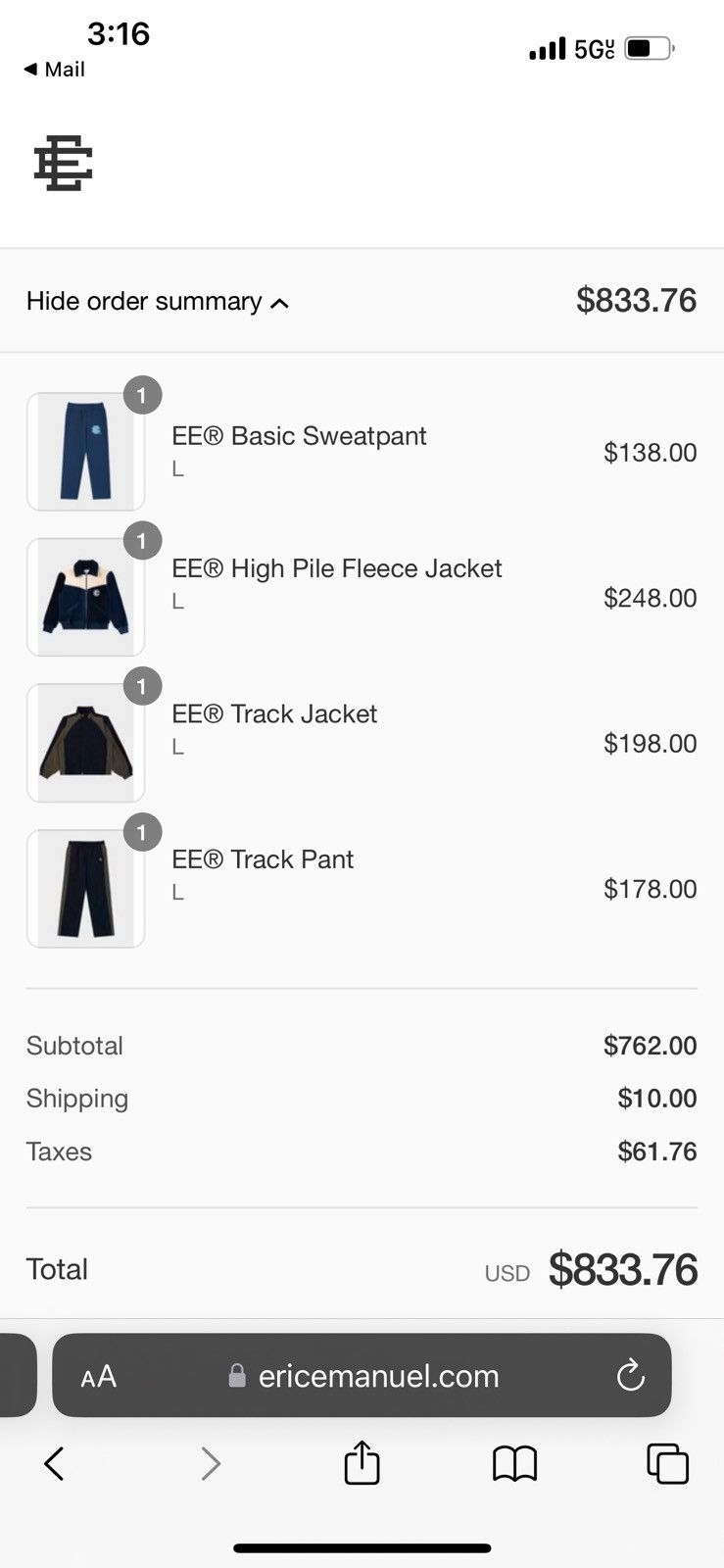 Eric Emanuel Eric Emanuel EE black & olive track jacket large SS25 Size US L / EU 52-54 / 3 - 3 Thumbnail