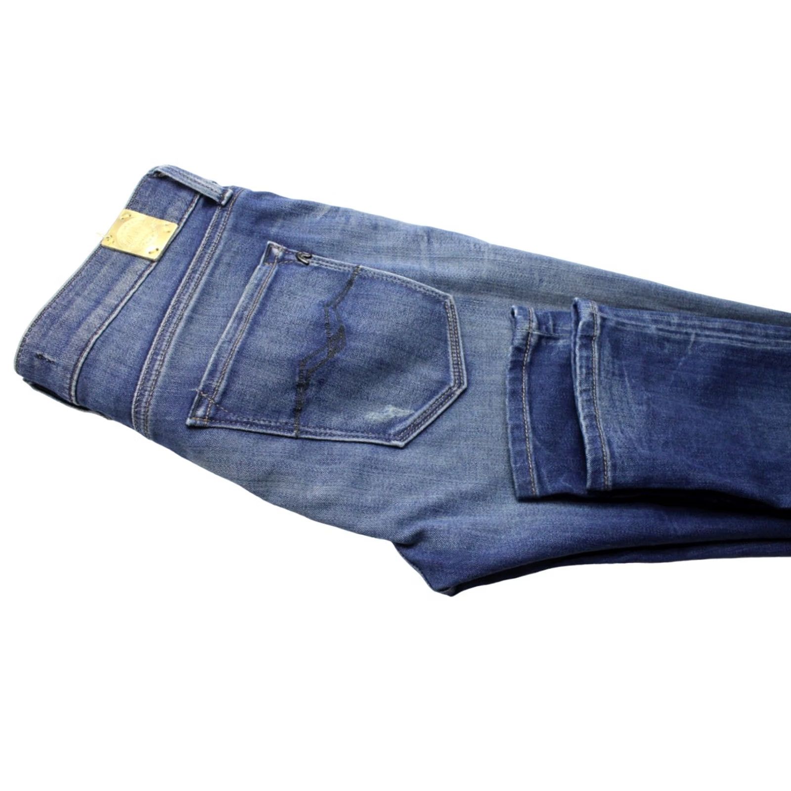 Replay Replay Luz Jeans Women's W27/L32 Whiskers Zip Skinny Fit Blue Size 27" / US 4 / IT 40 - 4 Thumbnail