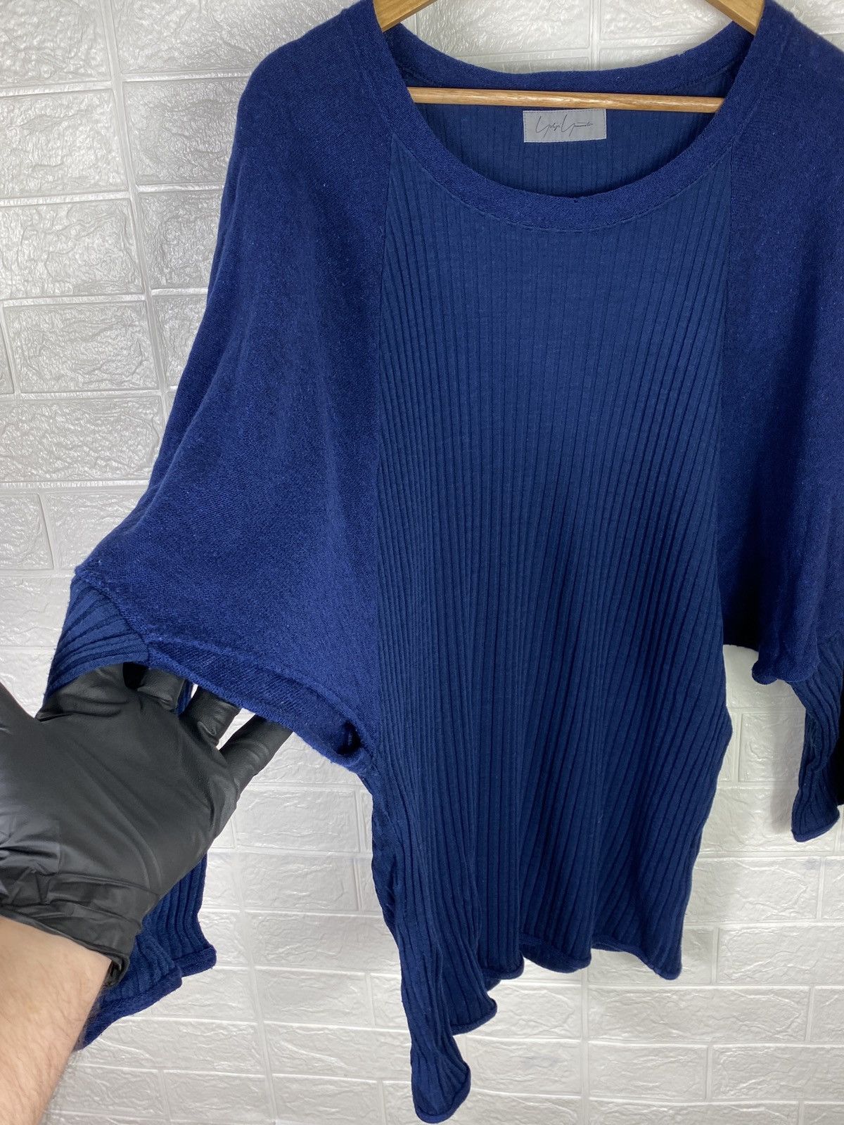 Japanese Brand × Vintage × Yohji Yamamoto Yohji Yamamoto Wool Sweater Blue Size M Size M / US 6-8 / IT 42-44 - 3 Thumbnail