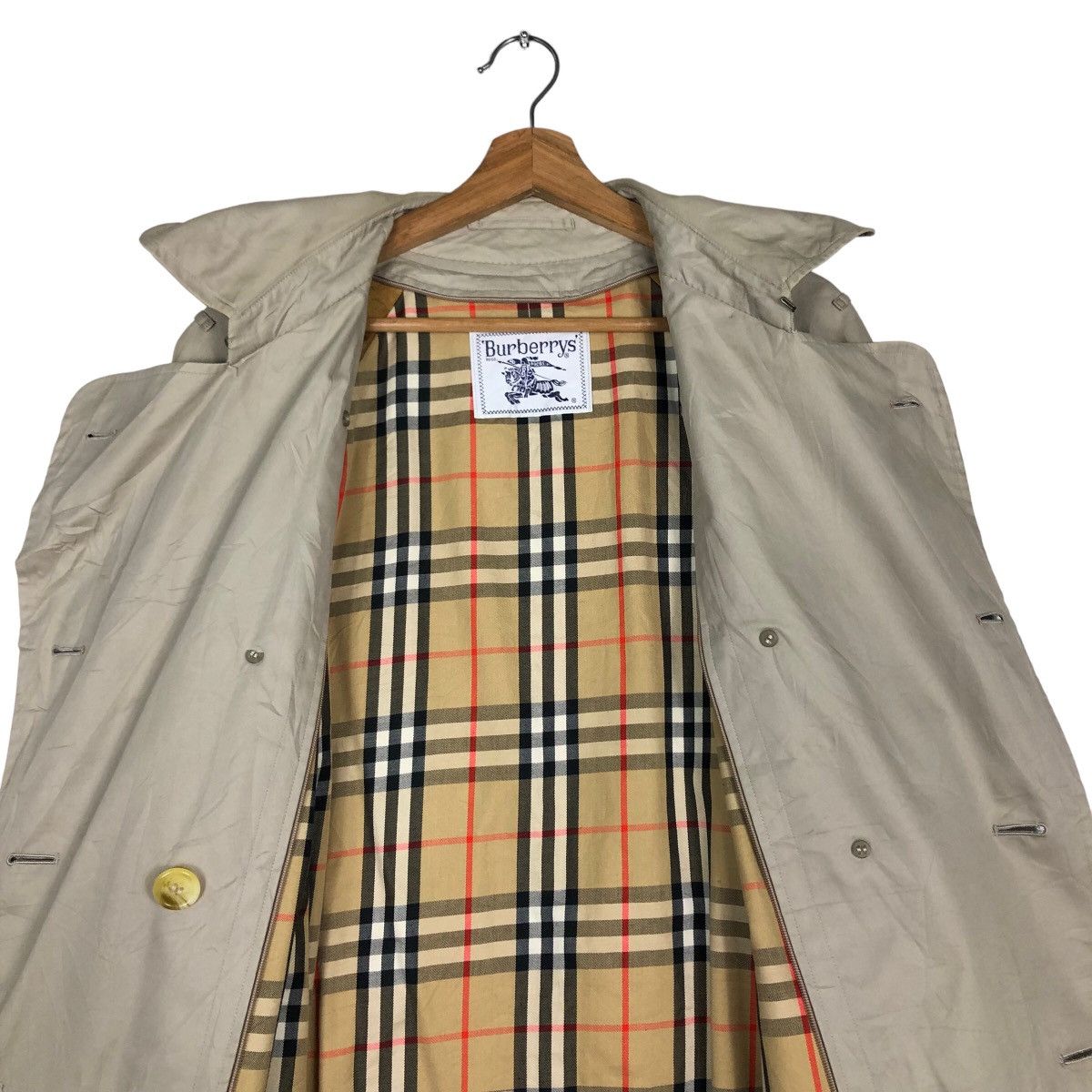 Burberry 🔥Vtg Burberrys Long Jacket Nova Check Double Breast Size US M / EU 48-50 / 2 - 12 Thumbnail