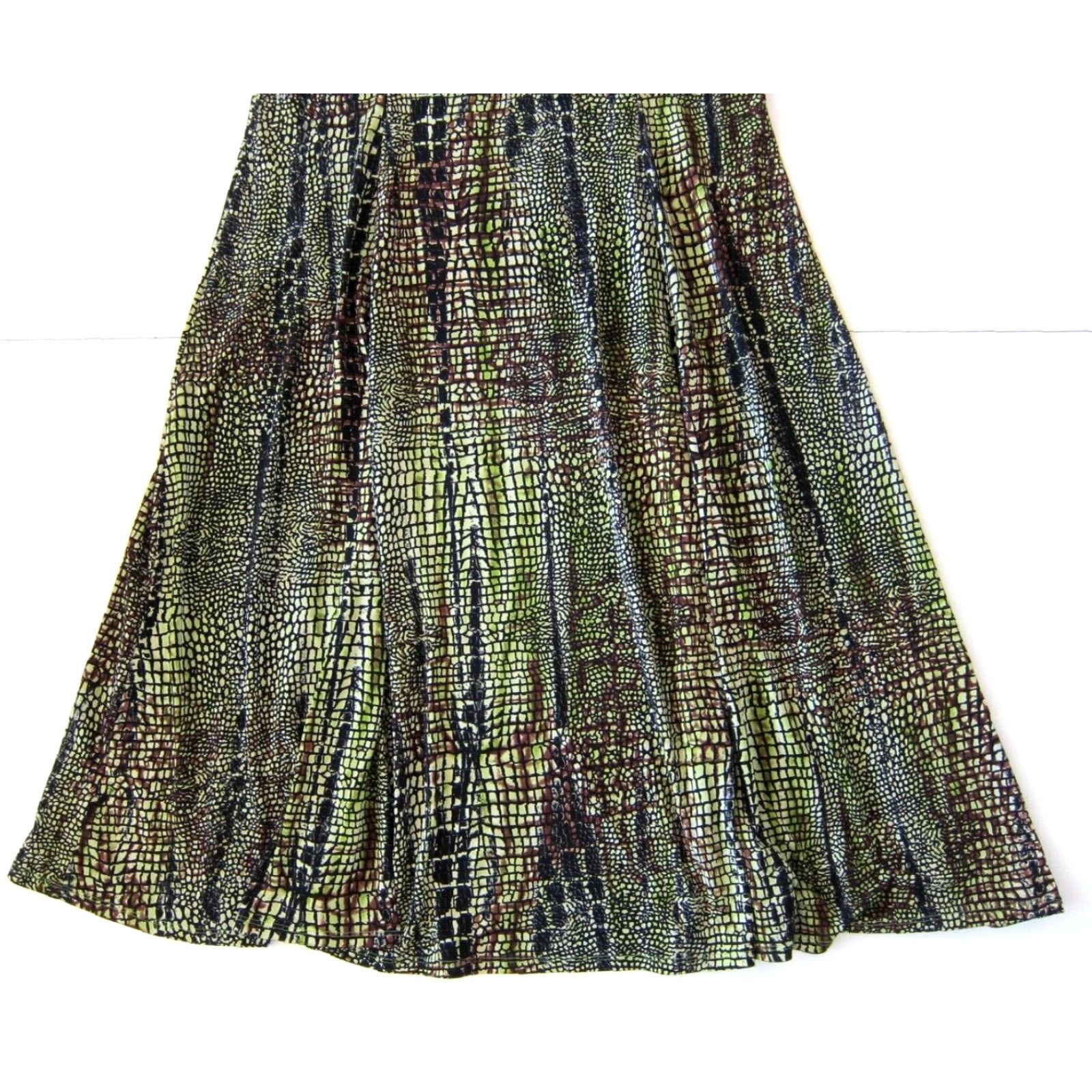 Vintage Julian Taylor New York Snake Print Sleeveless Shift Dress 14 Green Black Brown Size XL / US 12-14 / IT 48-50 - 6 Thumbnail