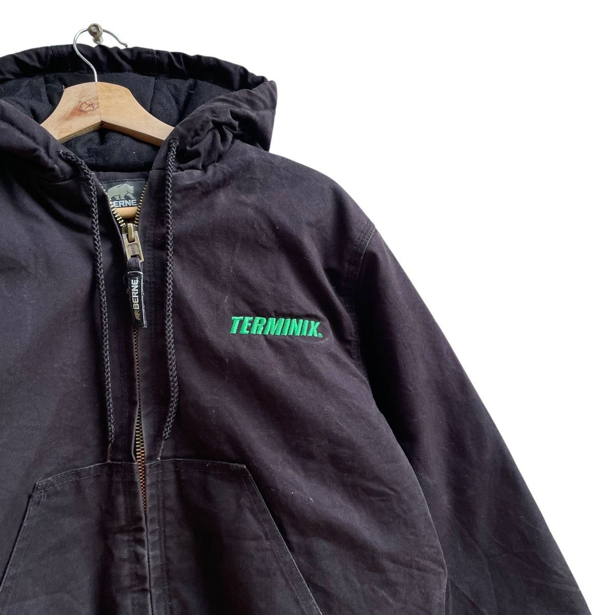 Japanese Brand 💥Vintage Berne workwear Zipper Hooded Jacket Size US M / EU 48-50 / 2 - 4 Thumbnail