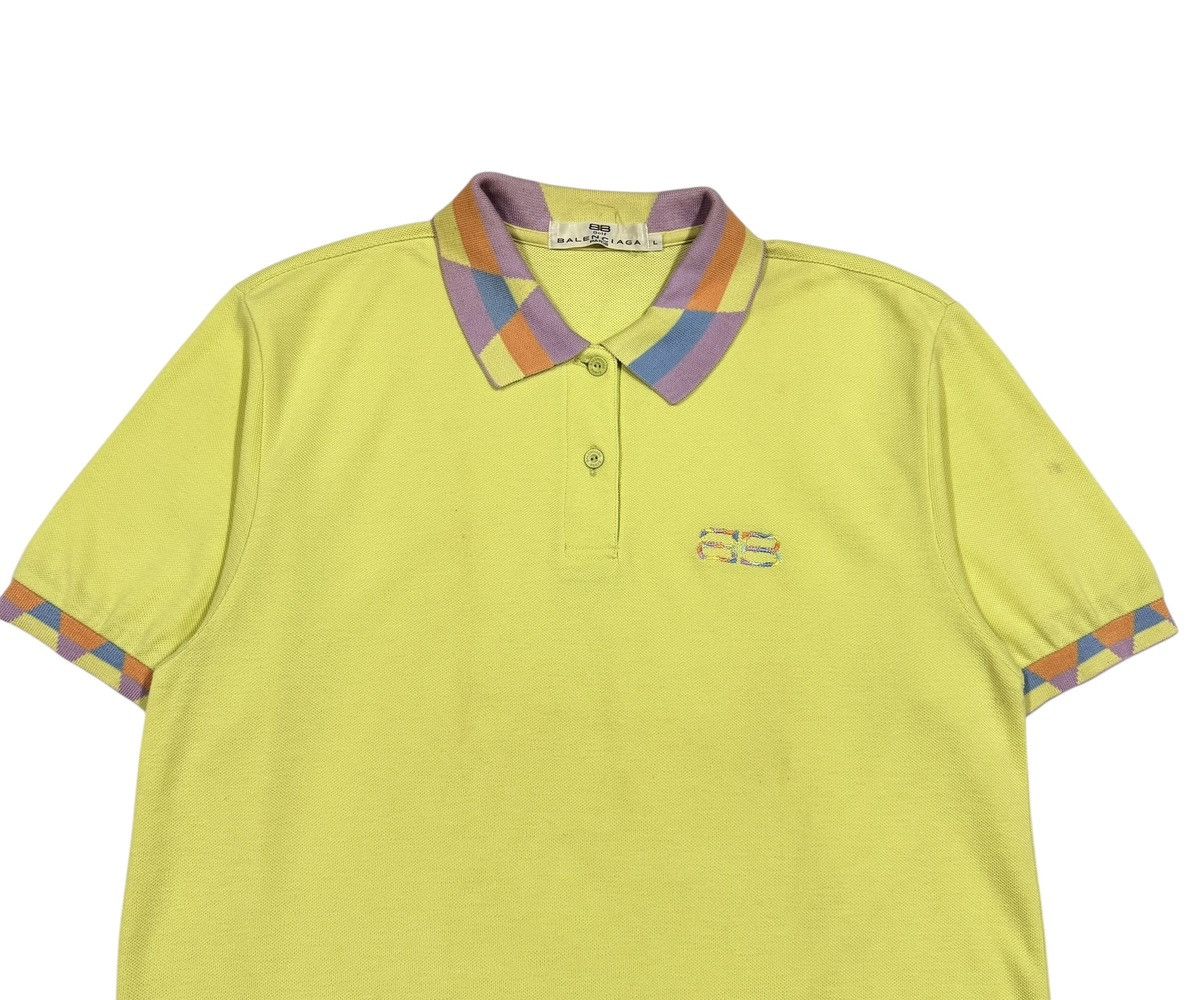 Balenciaga Vtg🔥Luxury BB Balenciaga Multicolor Ringer Polo Shirt Size US L / EU 52-54 / 3 - 3 Thumbnail