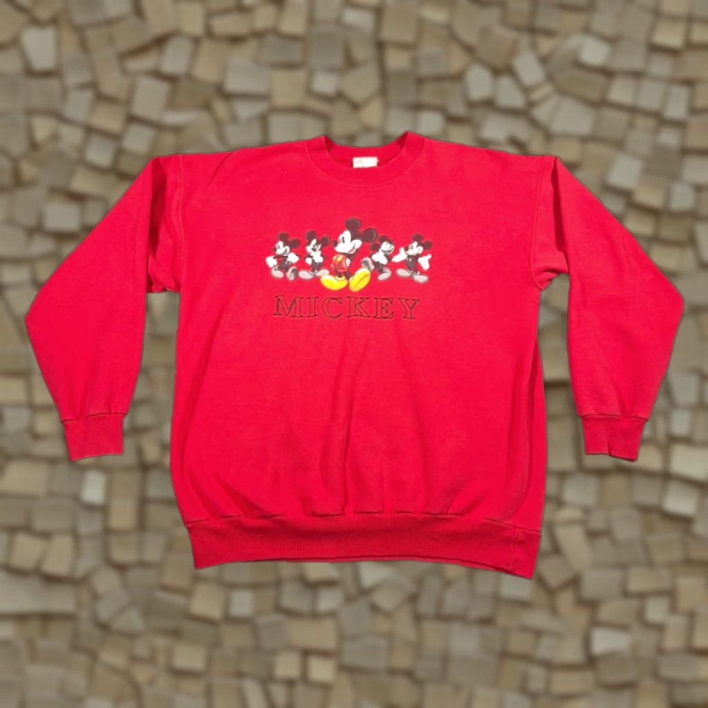 Disney VINTAGE Disney Mickey Mouse Sweater Adult LARGE Red Disney Store Sweatshirt Crew Neck Mens Sweatshirt 90s Cartoon Size US L / EU 52-54 / 3 - 1 Thumbnail