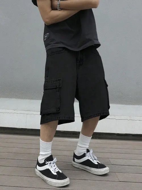 Jean Cargo Y2k Shorts Jorts jeans washed Size US 34 / EU 50 - 4 Thumbnail