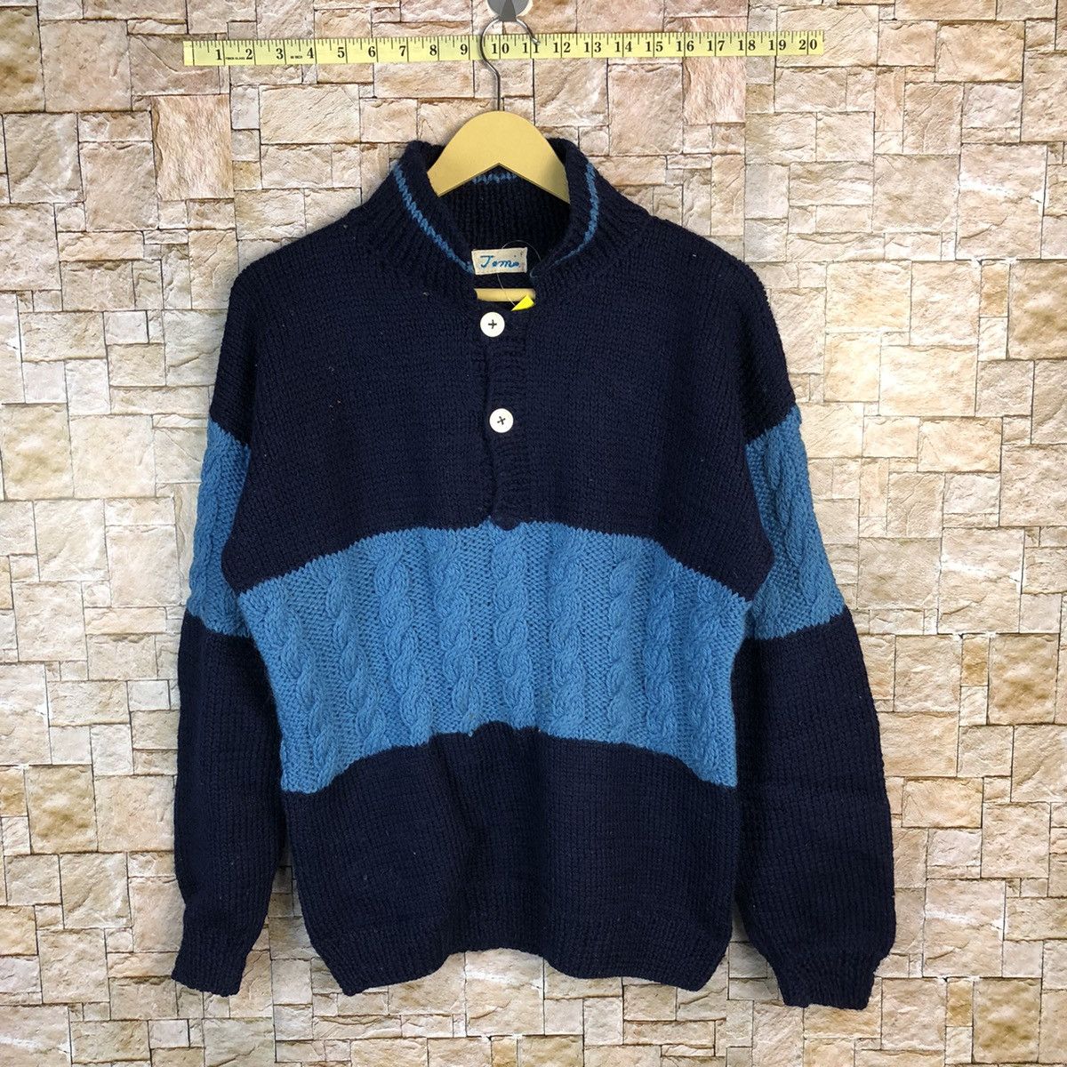 Homespun Knitwear × Japanese Brand Jomo Blue Knitwear #A392 Size US M / EU 48-50 / 2 - 1 Thumbnail