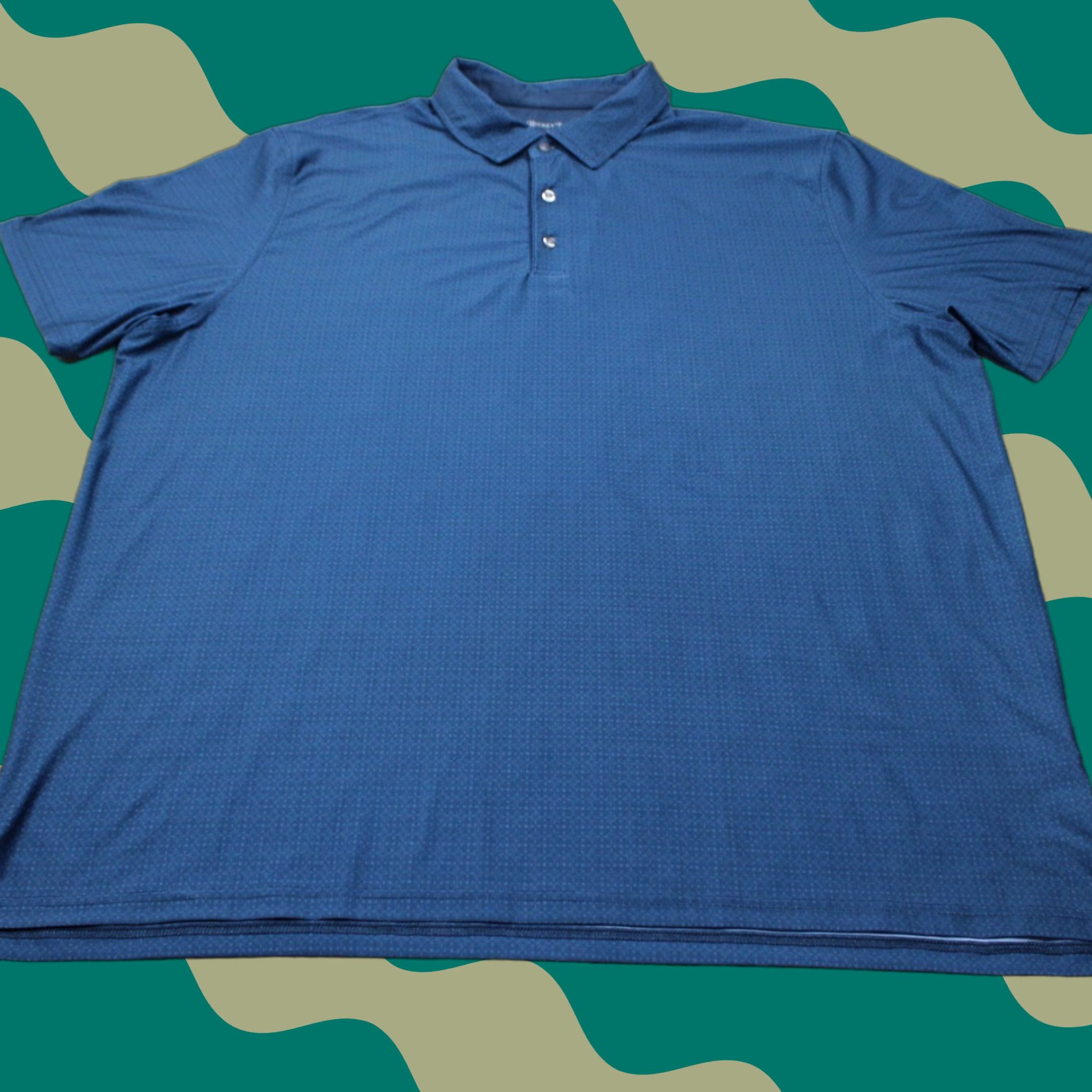Vintage Hickey Freeman Polo Shirt Mens 2XL Blue Geometric Short Sleeve Stretch Pullover Shirt Regular Fit Shirt Polo VINTAGE? No Size US XXL / EU 58 / 5 - 1 Thumbnail