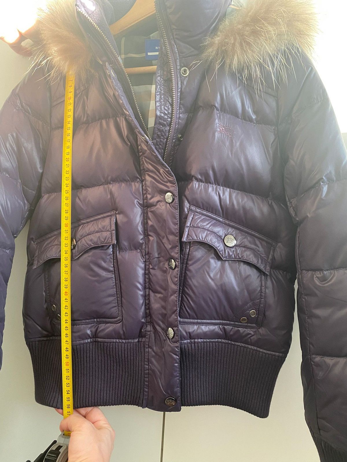 Burberry BURBERRY BLUE LABEL 2000 REAL FUR NOVA CHECK PURPLE PUFFER Size M / US 6-8 / IT 42-44 - 11 Thumbnail