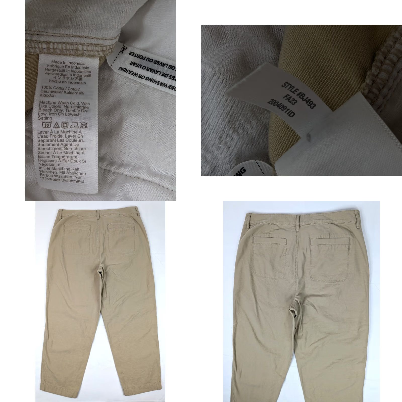 J.Crew J.Crew Cotton Camp Pants Women 14 Beige Straight Leg Back Welt Pockets 35x27 Casual Vintage No N/A Size 36" / US 14 / IT 50 - 8 Thumbnail