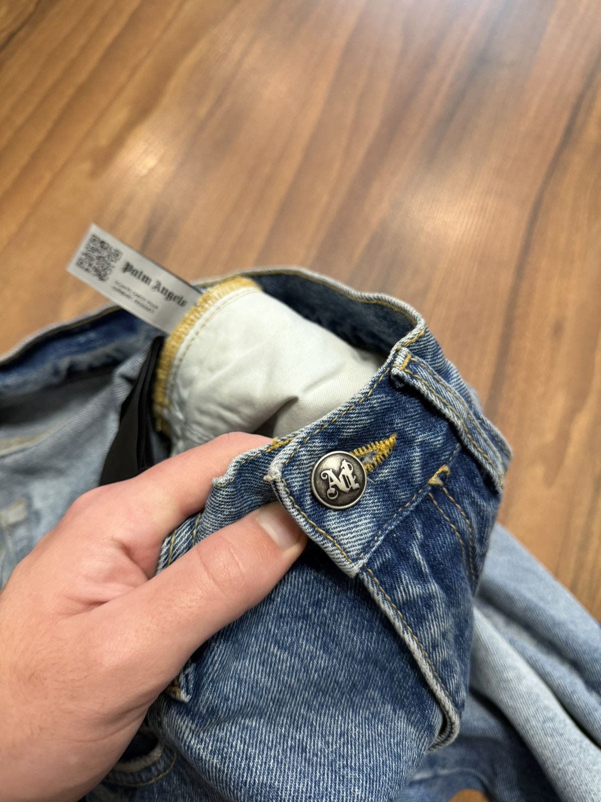 Palm Angels Palm Angels PA Logo Jeans Blue Denim Size US 32 / EU 48 - 9 Thumbnail