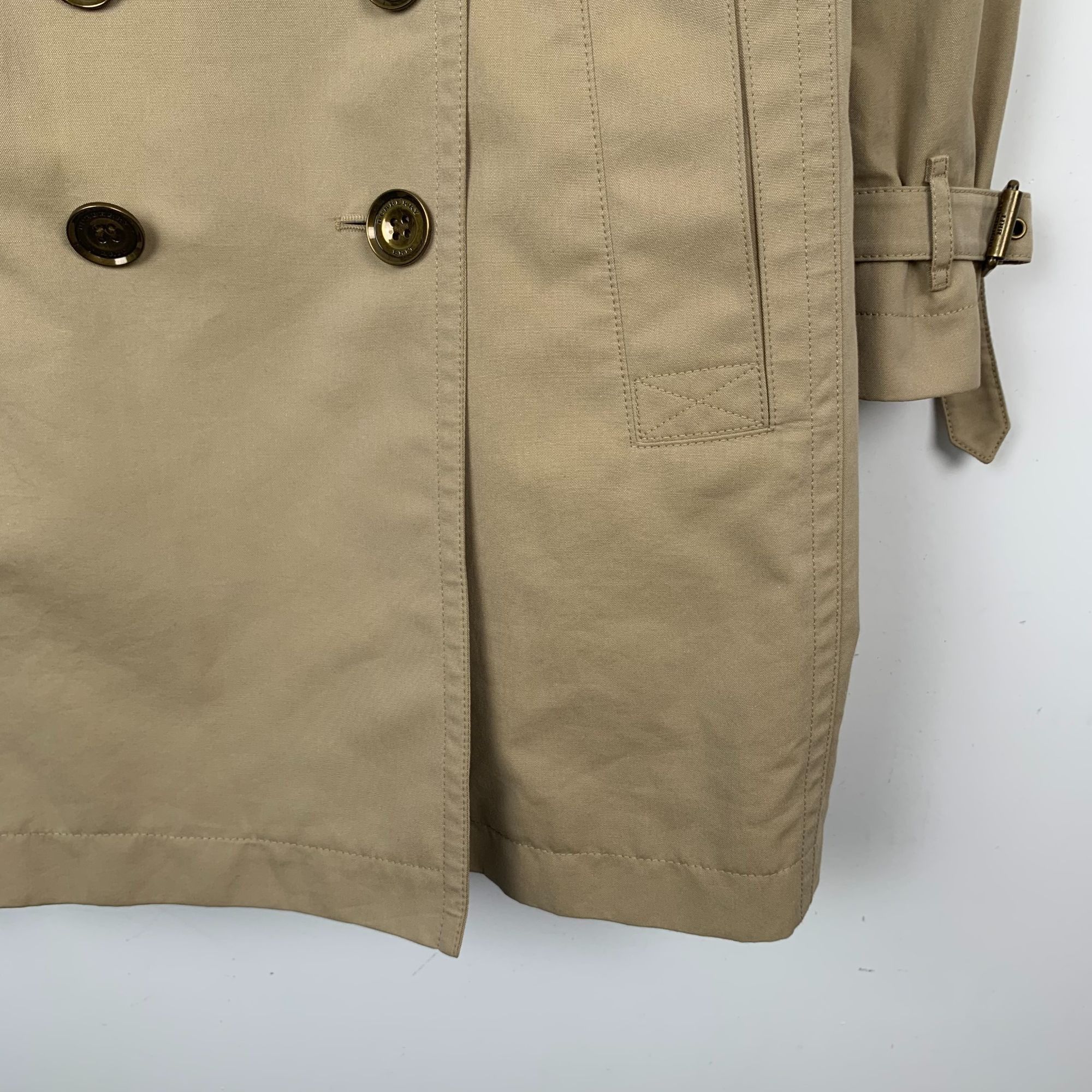 Burberry Burberry Brown Cotton Double-Breasted Belted Trench Coat (Si Size S / US 4 / IT 40 - 5 Thumbnail
