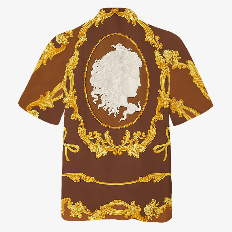 The Unbranded Brand Cameo Print Shirt, Vintage Baroque Short Sleeve Shirt Size US S / EU 44-46 / 1 - 6 Thumbnail
