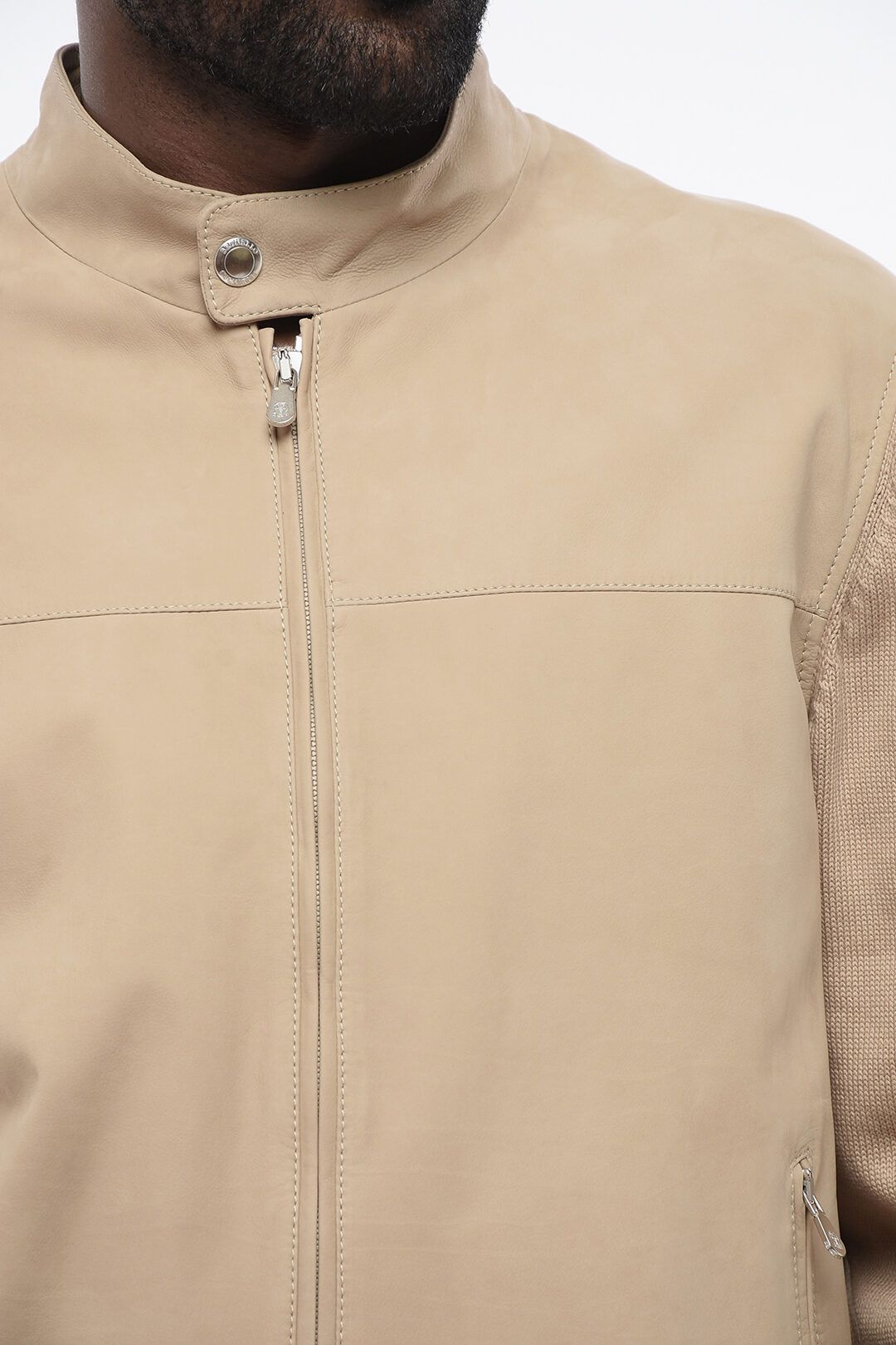 Brunello Cucinelli og1mm0725 Suede Jacket in Beige Size US M / EU 48-50 / 2 - 3 Thumbnail