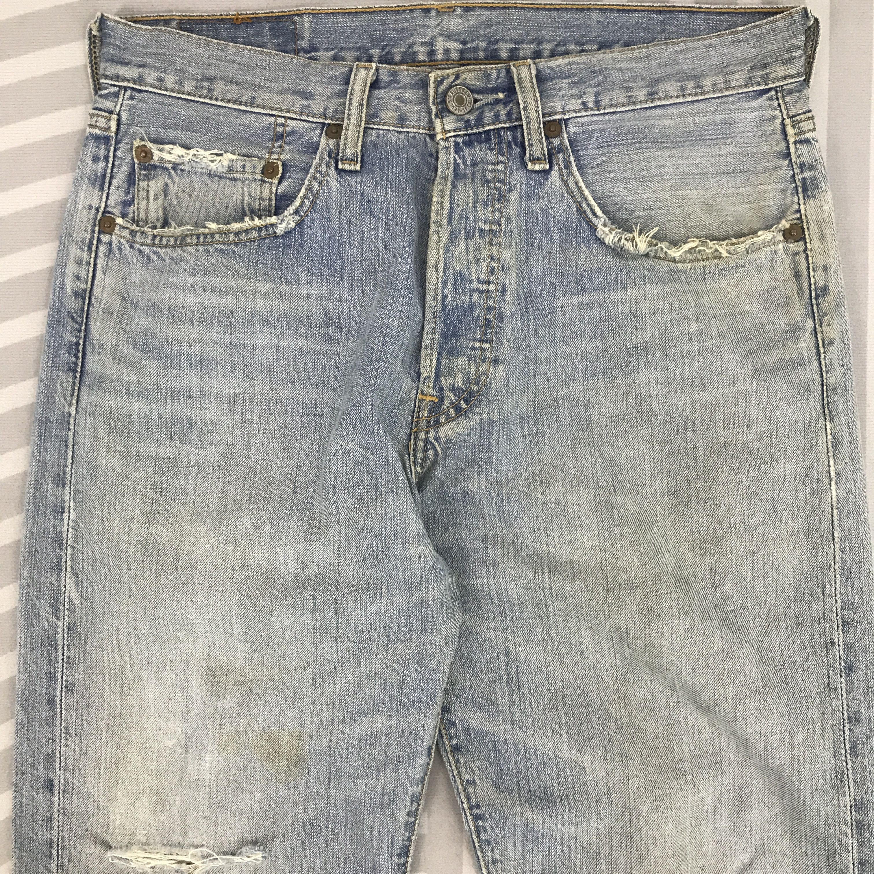 Levi's × Vintage Vintage Levi's 501 Distressed Denim jeans pants Size US 30 / EU 46 - 2 Thumbnail