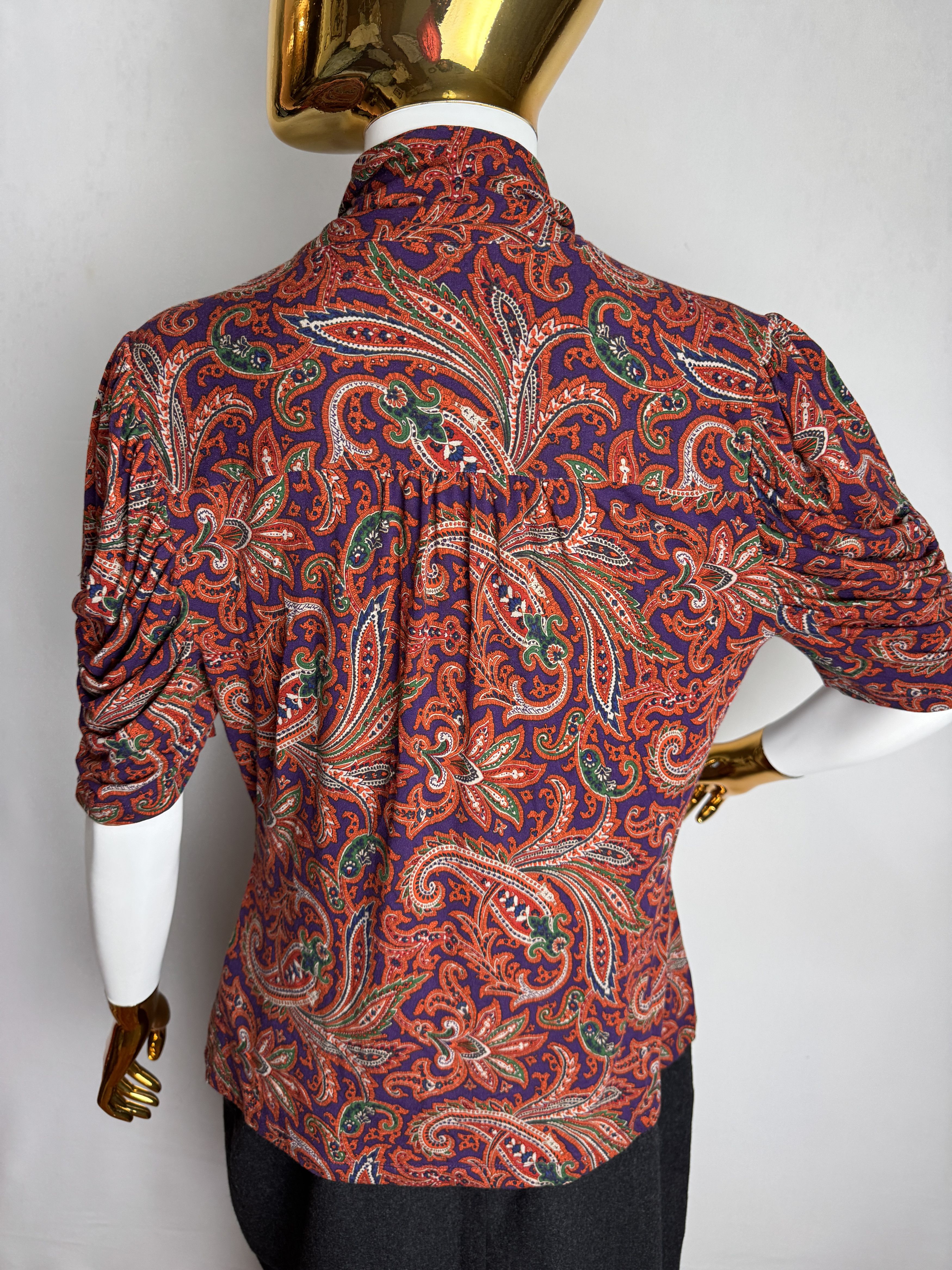 Polo Ralph Lauren × Ralph Lauren RALPH LAUREN women’s paisley viscose blouse Size M / US 6-8 / IT 42-44 - 3 Thumbnail