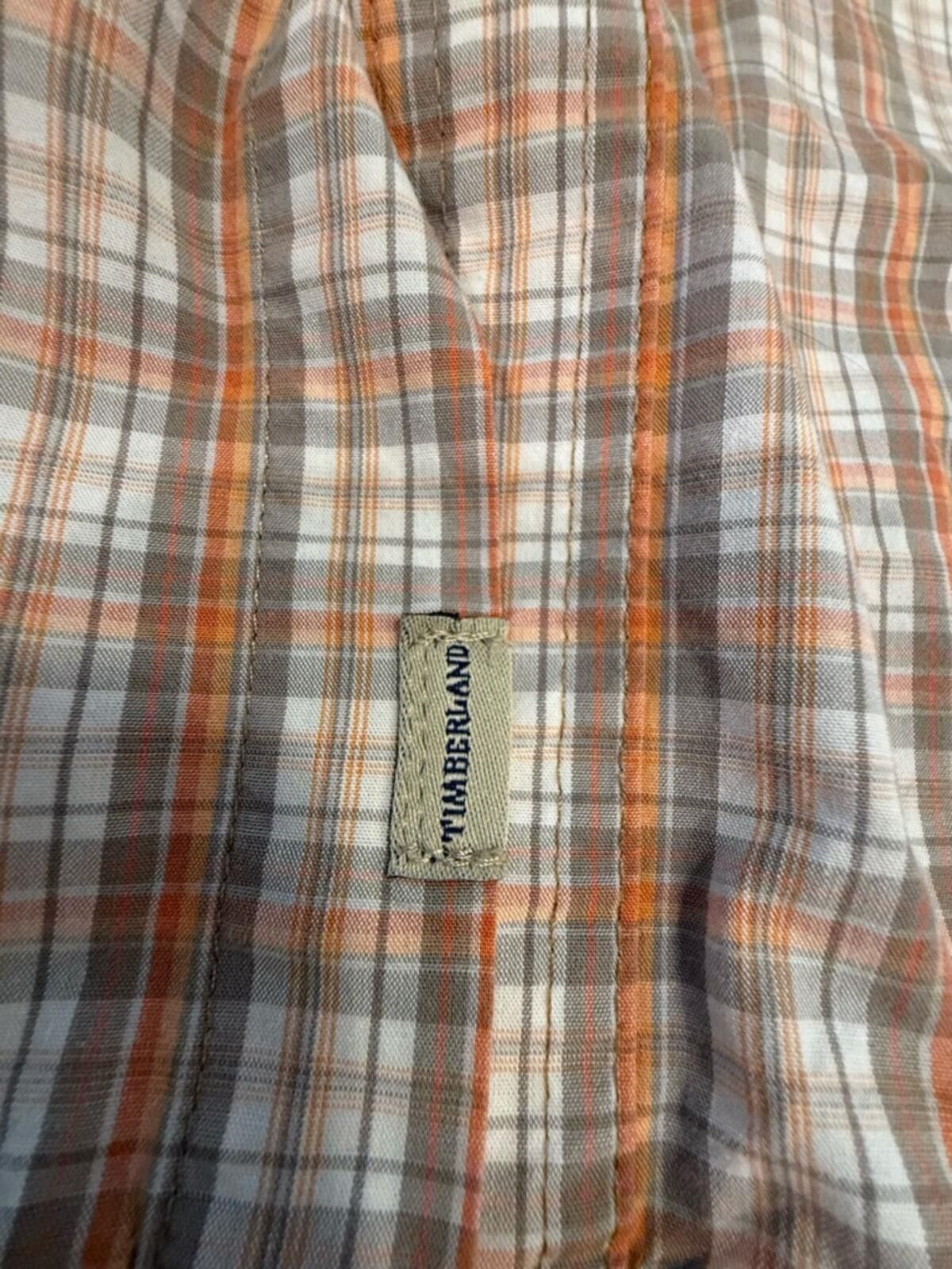 Timberland Timberland cotton plaid button up shirt cream gray orange XL Size US XL / EU 56 / 4 - 7 Thumbnail