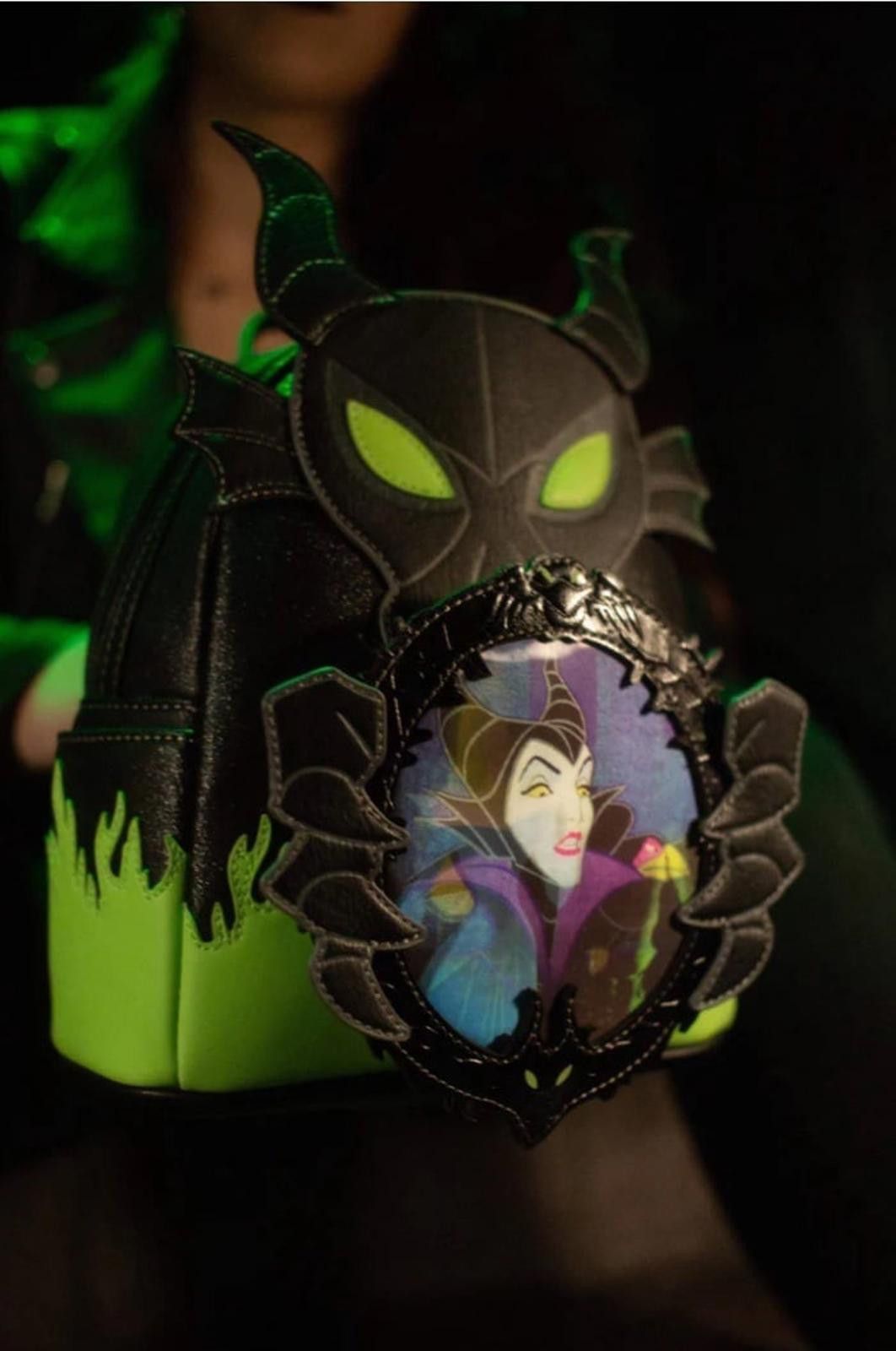 Loungefly Lenticular GITD Maleficent Dragon Mini Backpack