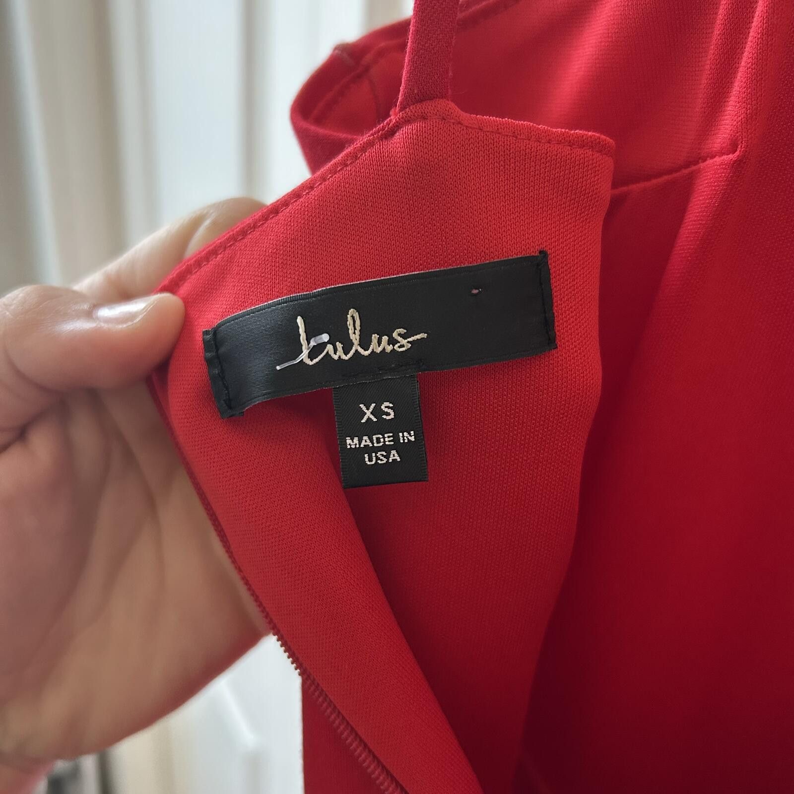 Lulus Lulu's Red Spaghetti-Strap Ruffle-Hem Mini Dress Women’s XS Size S / US 4 / IT 40 - 6 Thumbnail