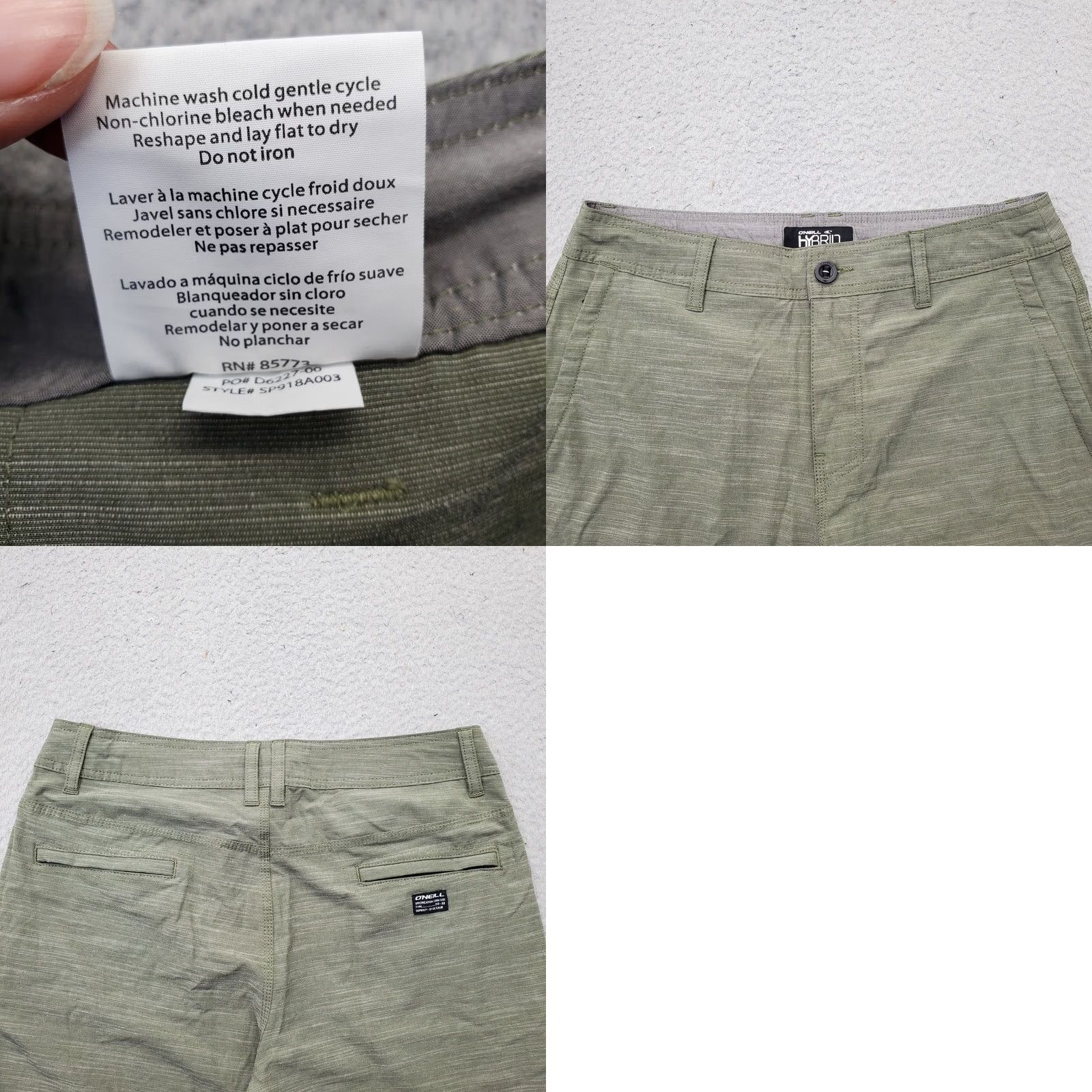 O'Neill O'Neill Amphibians Surf Hybrid Shorts Mens 30 Green Space Dye Water Resistant Shirt Size US 30 / EU 46 - 8 Thumbnail