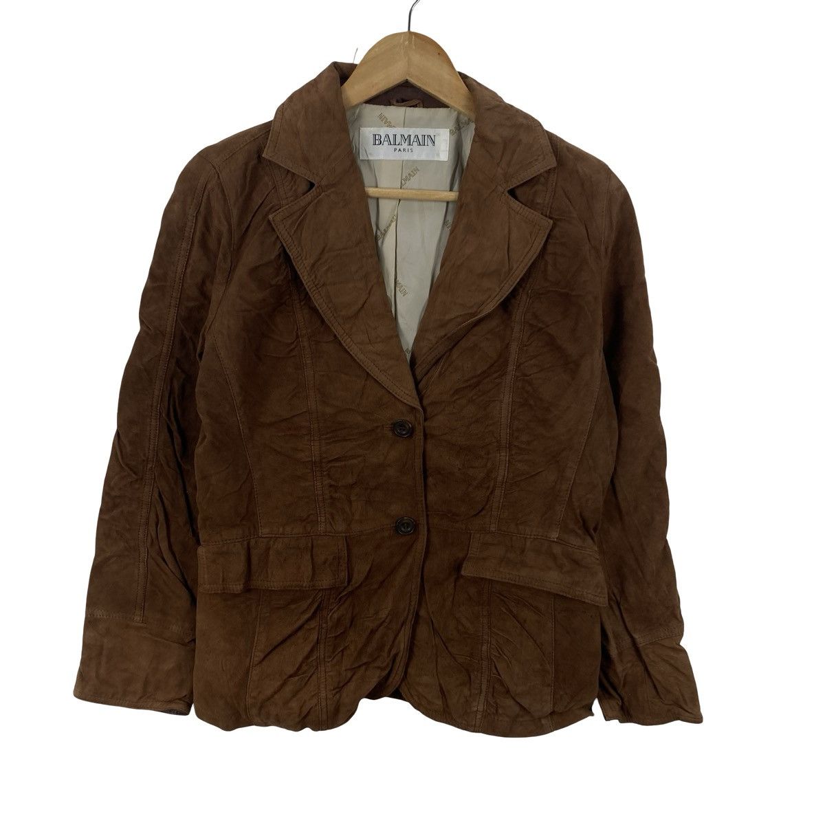Balmain BALMAIN PARIS Genuine Leather Blazer Jacket Luxury Designer Size S / US 4 / IT 40 - 5 Thumbnail