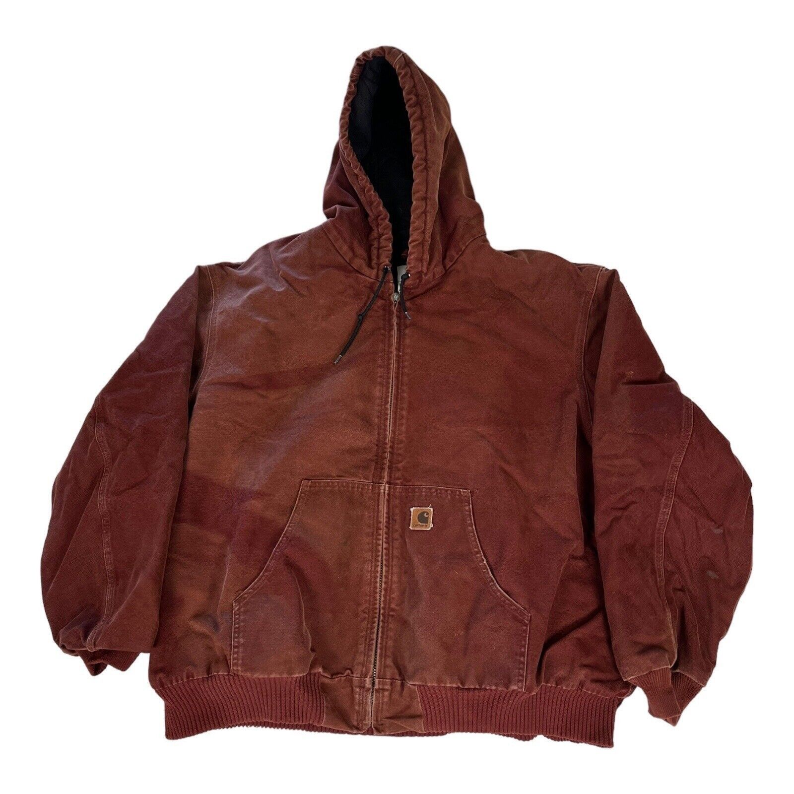 image of Vintage Distressed Carhartt J130-Cly Clay Quilted Active Jac in Red, Men's (Size 2XL)