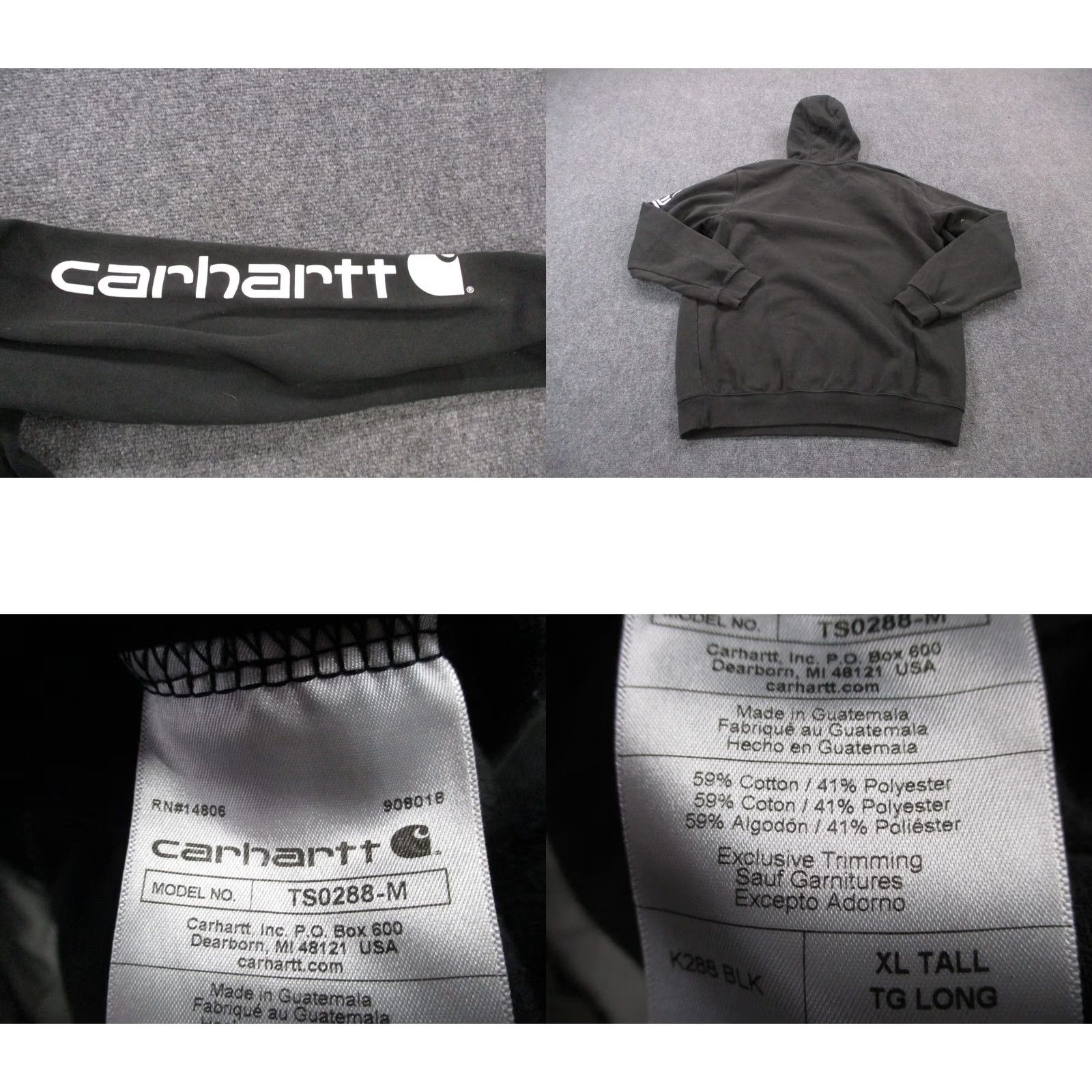 Carhartt Carhartt Hoodie Sweatshirt Mens XL Black Pullover Loose Fit Logo Hooded Pockets Thermal Shirt Category: Hoodie Size US XL / EU 56 / 4 - 8 Thumbnail