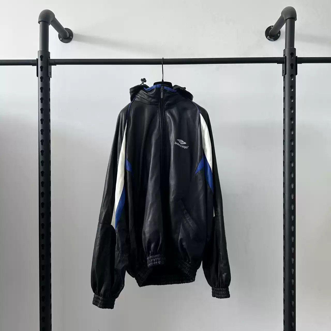 Balenciaga Balenciaga SS23 3B SPORTS ICON Embroidered Logo Block Color Hooded Leather jacket Size US M / EU 48-50 / 2 - 1 Thumbnail