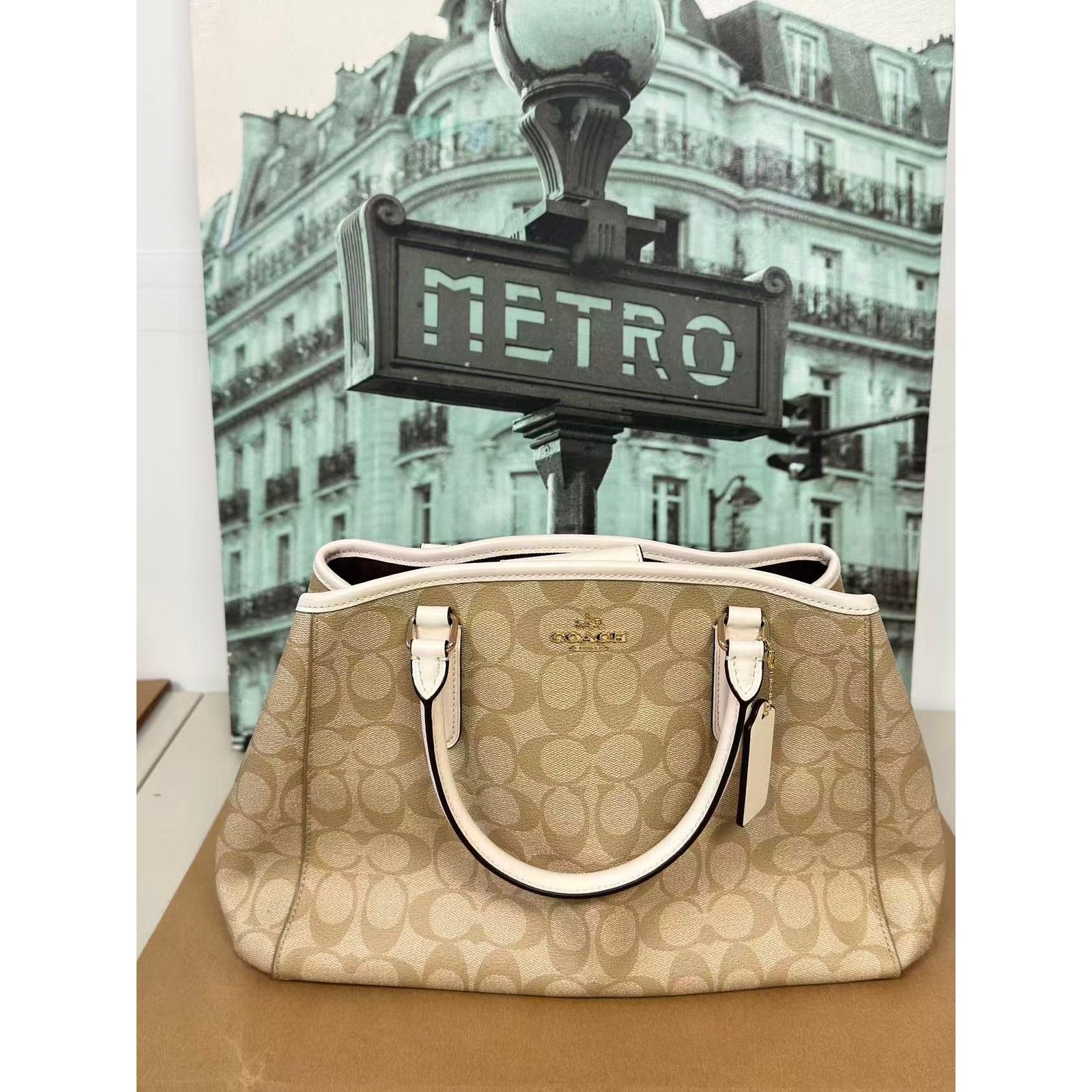 Coach Coach F58310 Small Margot Carryall Signature Khaki Size ONE SIZE - 1 Thumbnail