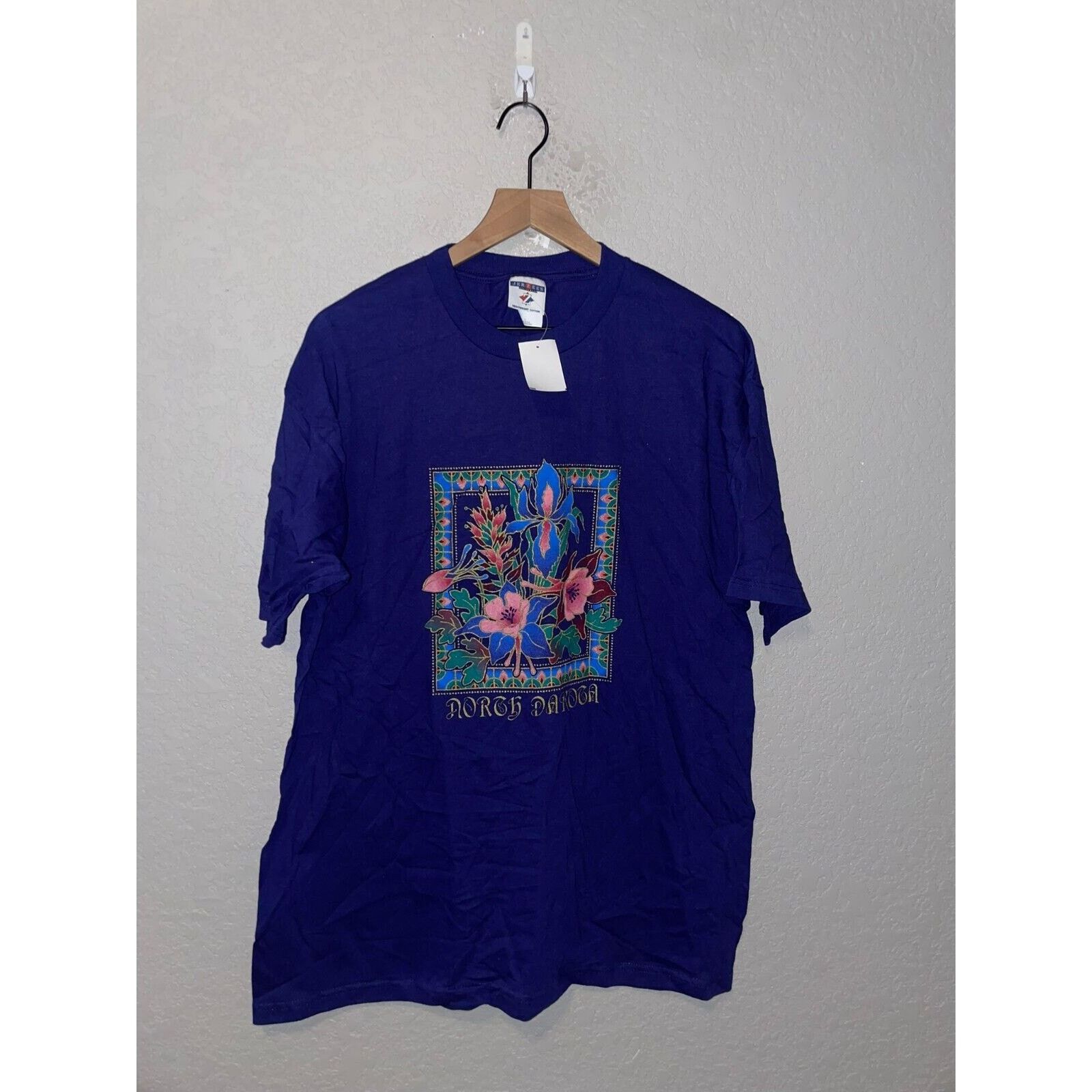 Jerzees Vintage Wildflower Shirt North Dakota Wild Flower Tee VTG L Size US L / EU 52-54 / 3 - 1 Thumbnail