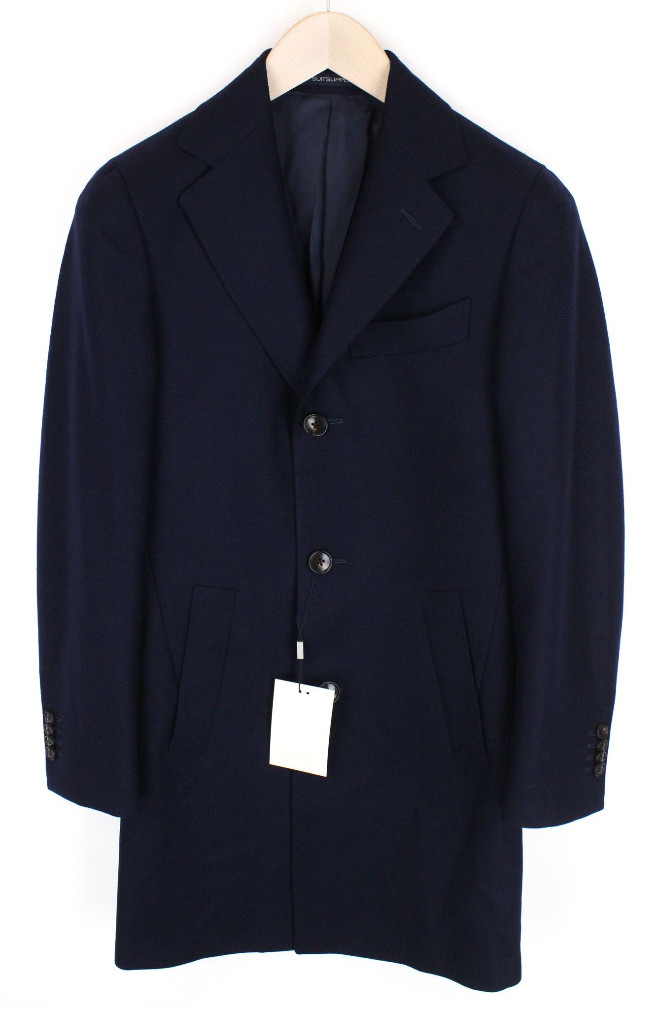 Suitsupply VICENZA UK30R Navy Wool Flannel Coat 66635 Size US XXS / EU 40 - 1 Thumbnail