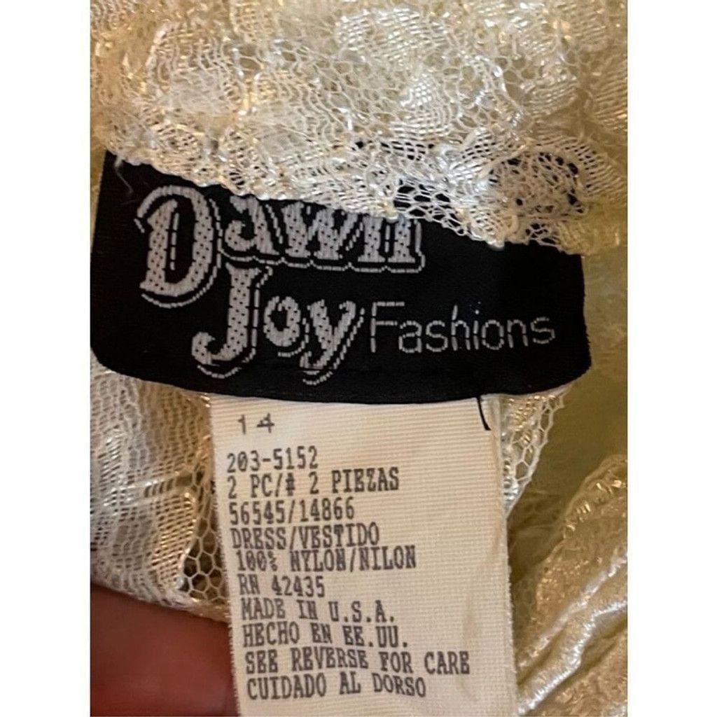 Vintage Vtg 70s/80 Dawn Joy Lace Sweetheart Key Hole Corset Dress M Size L / US 10 / IT 46 - 5 Thumbnail