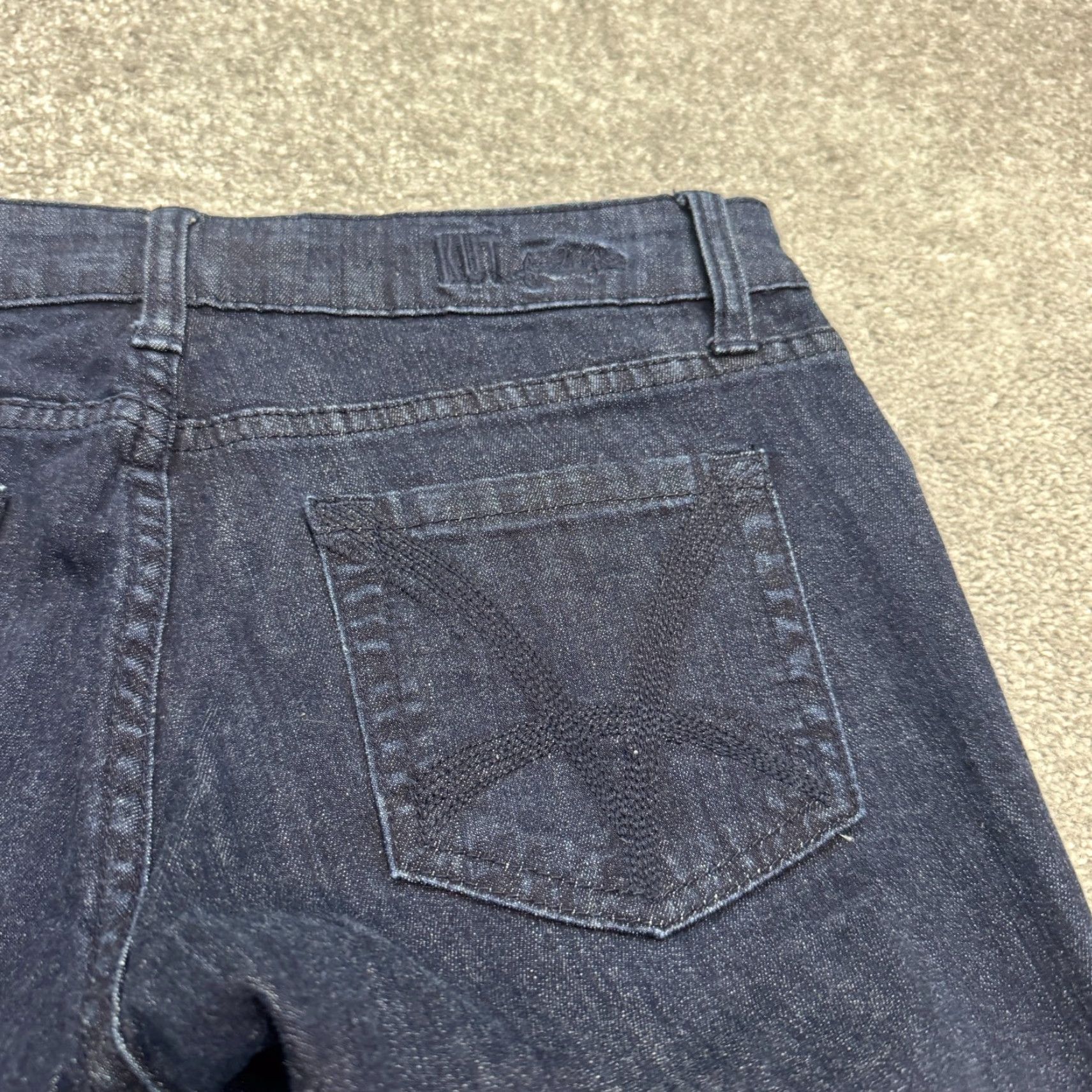 Vintage KUT From The Cloth Skinny Denim Jeans Womens 4 Blue Dark Wash Mid Rise Stretch Size 27" / US 4 / IT 40 - 5 Thumbnail