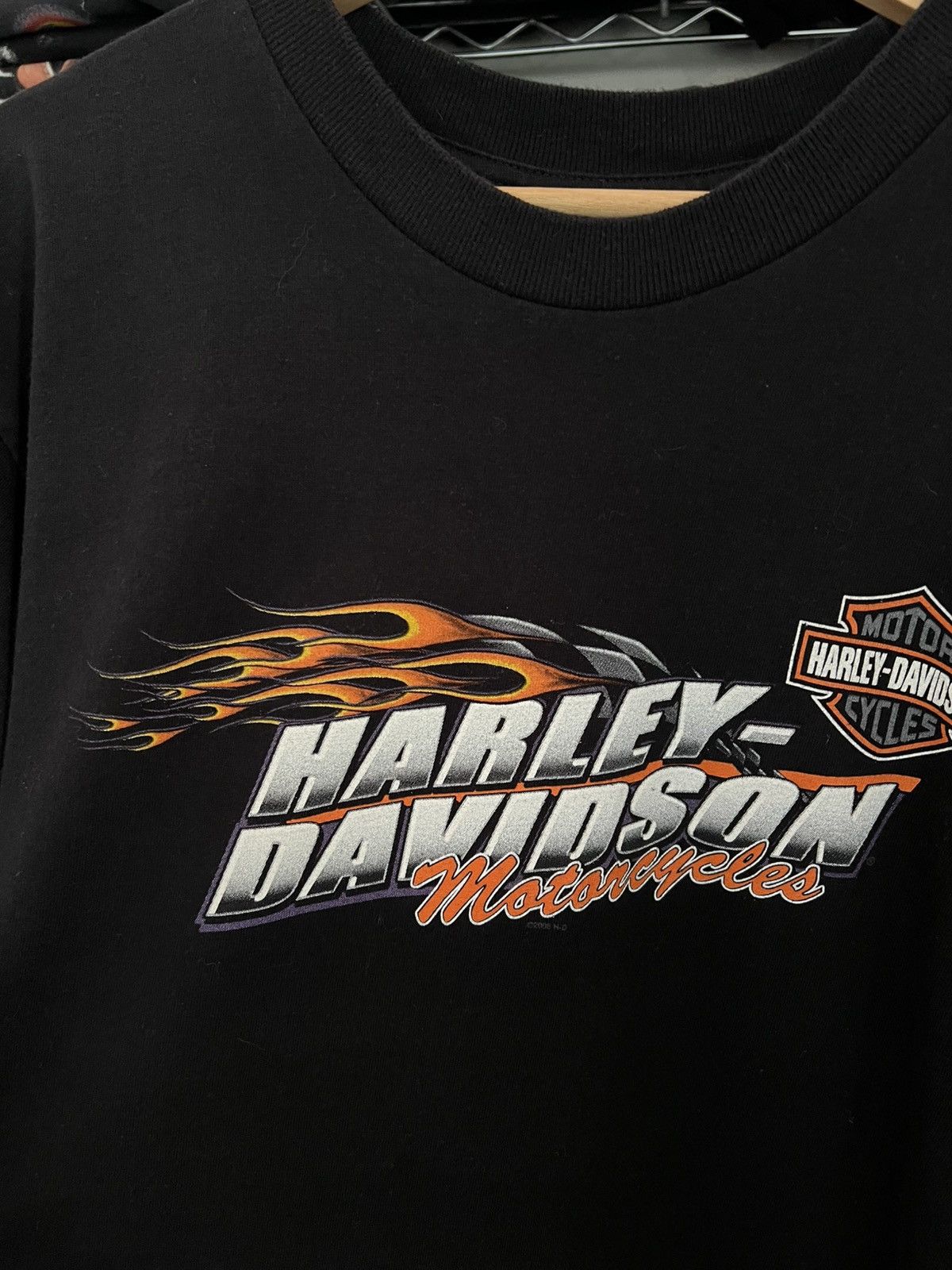 Harley Davidson 2005 H-D Hamlins Viking Flaming Lightning Thunder Tee Size US L / EU 52-54 / 3 - 4 Thumbnail