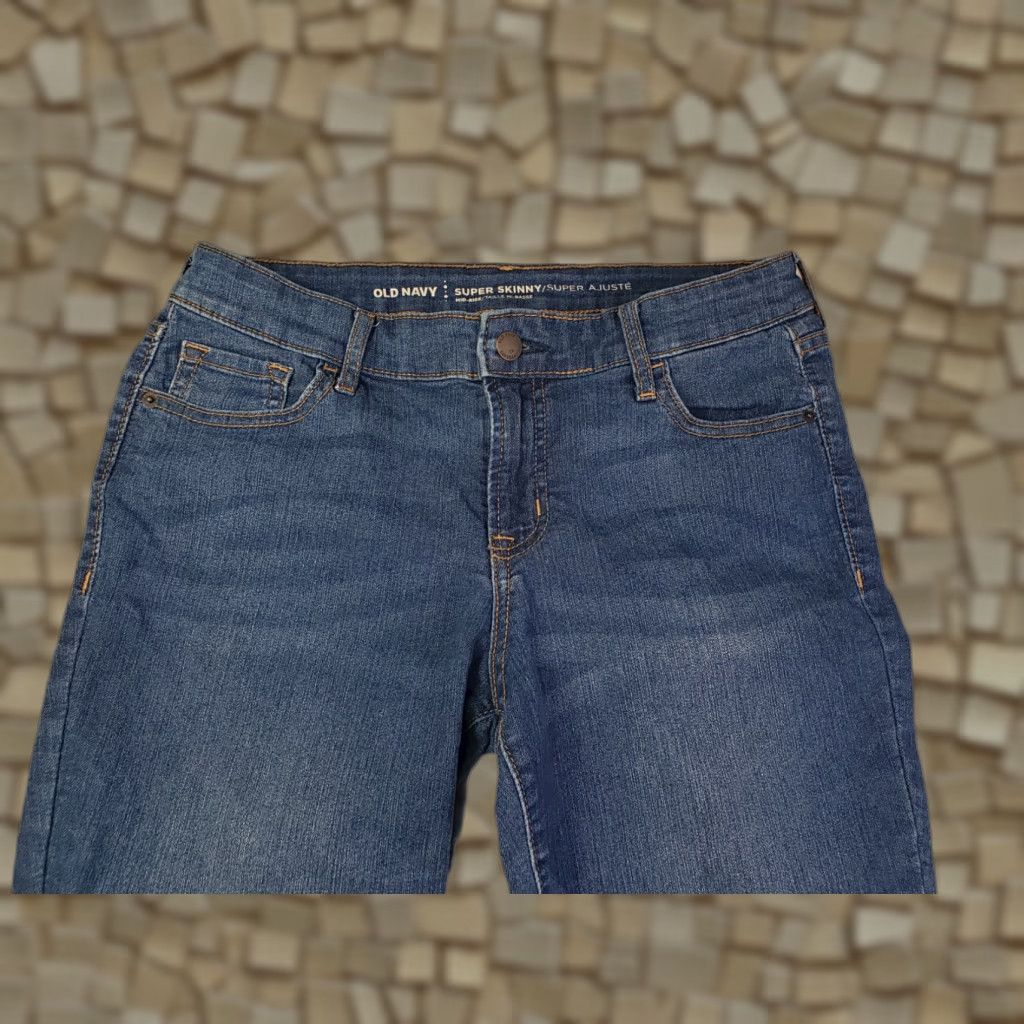 Old Navy OLD NAVY Womens Super Skinny Mid Rise Jeans 6R 28x28 Blue Denim Stretch Regular Belt Loops Zip 9-014 Womens Size 28" / US 6 / IT 42 - 1 Thumbnail