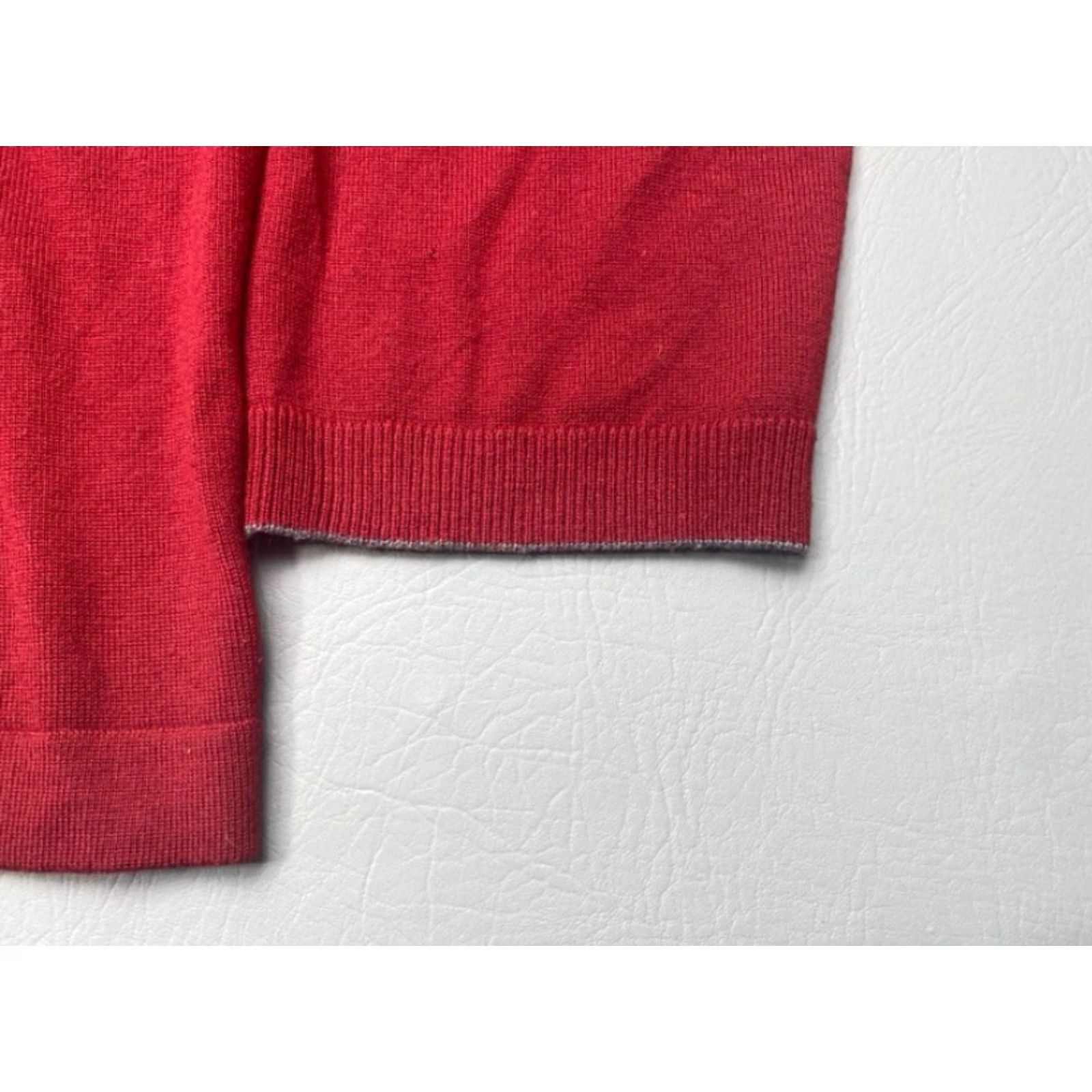 Banana Republic Banana Republic Mens XL 100% Merino Wool Red 1/4 Zip Pullover Sweater 8273 Size US XL / EU 56 / 4 - 3 Thumbnail