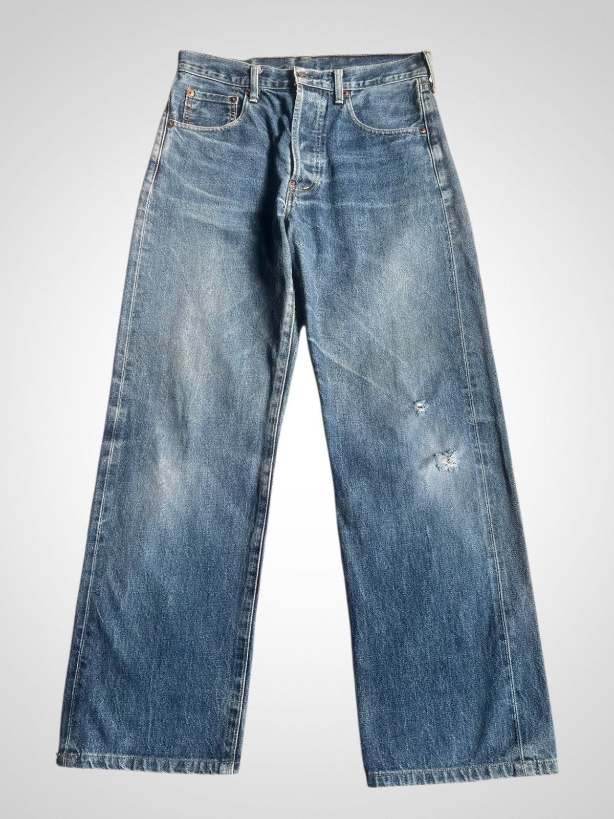 LEVI’S / 90's 702XX 140th selvedge denim Levi's 🇯🇵RARE🔥 VTG SELVEDGE LEVIS 702XX BUCKLE BACK DISTRESSED