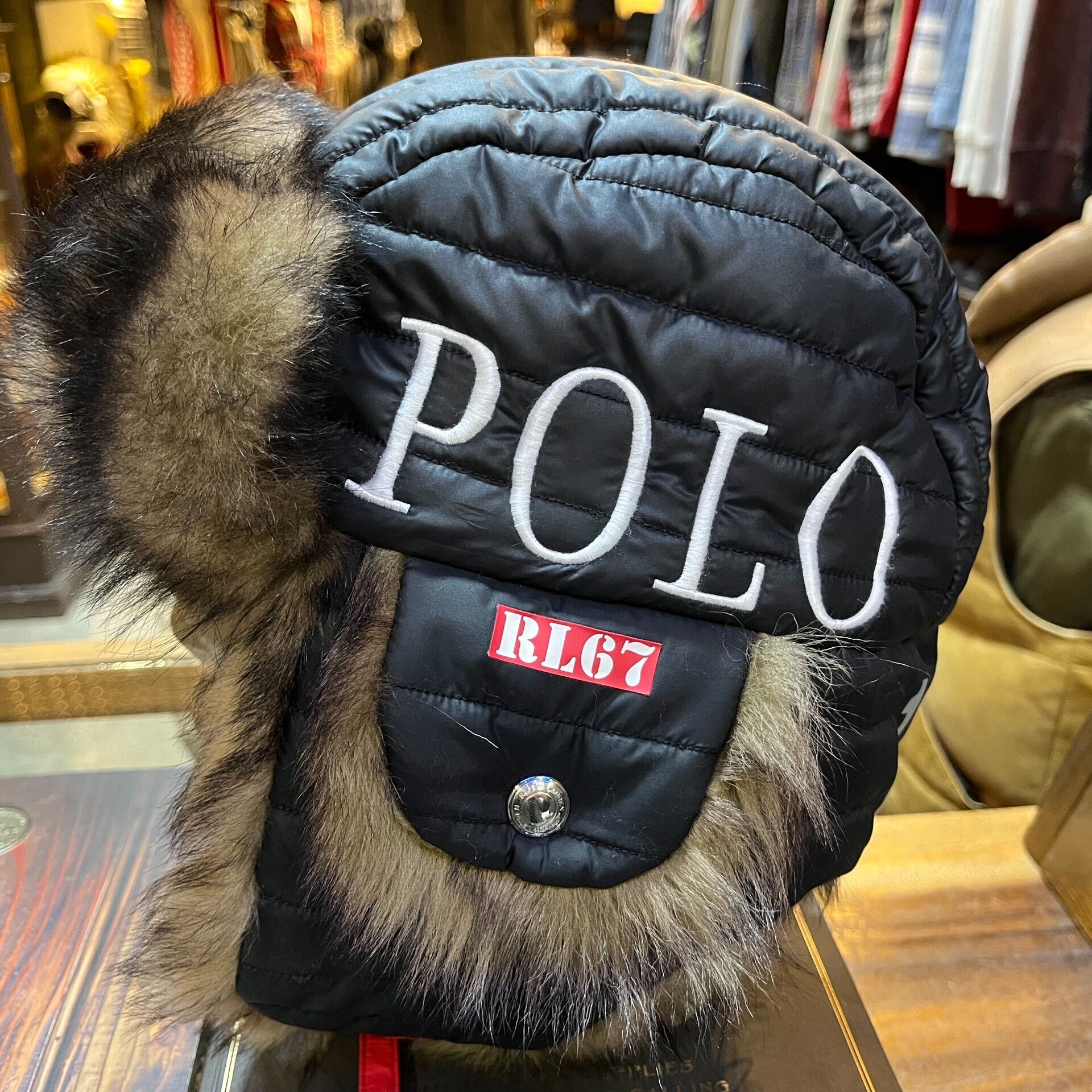 RRL Ralph Lauren Ralph Lauren Black Ski Hat with Fur Size ONE SIZE - 1 Thumbnail